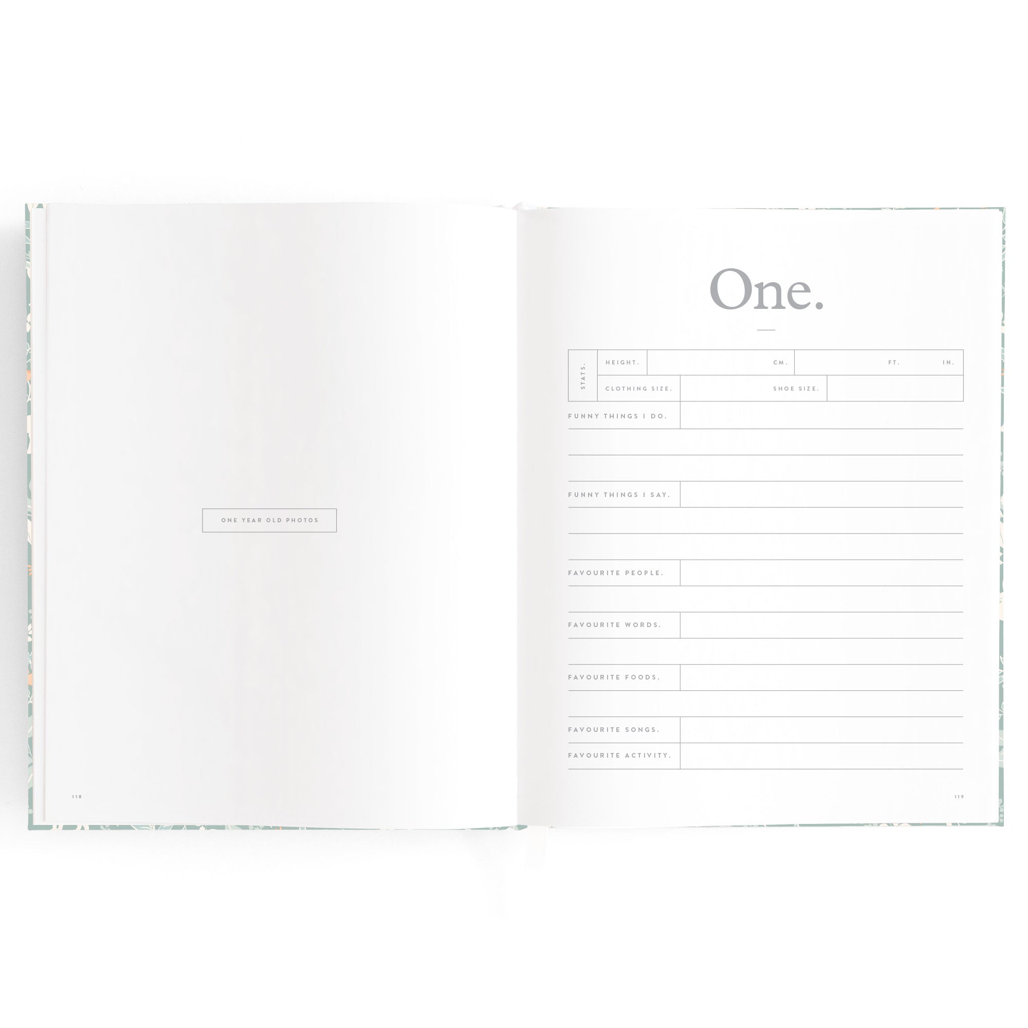 Baby Book Forest Friends Sage Boxed