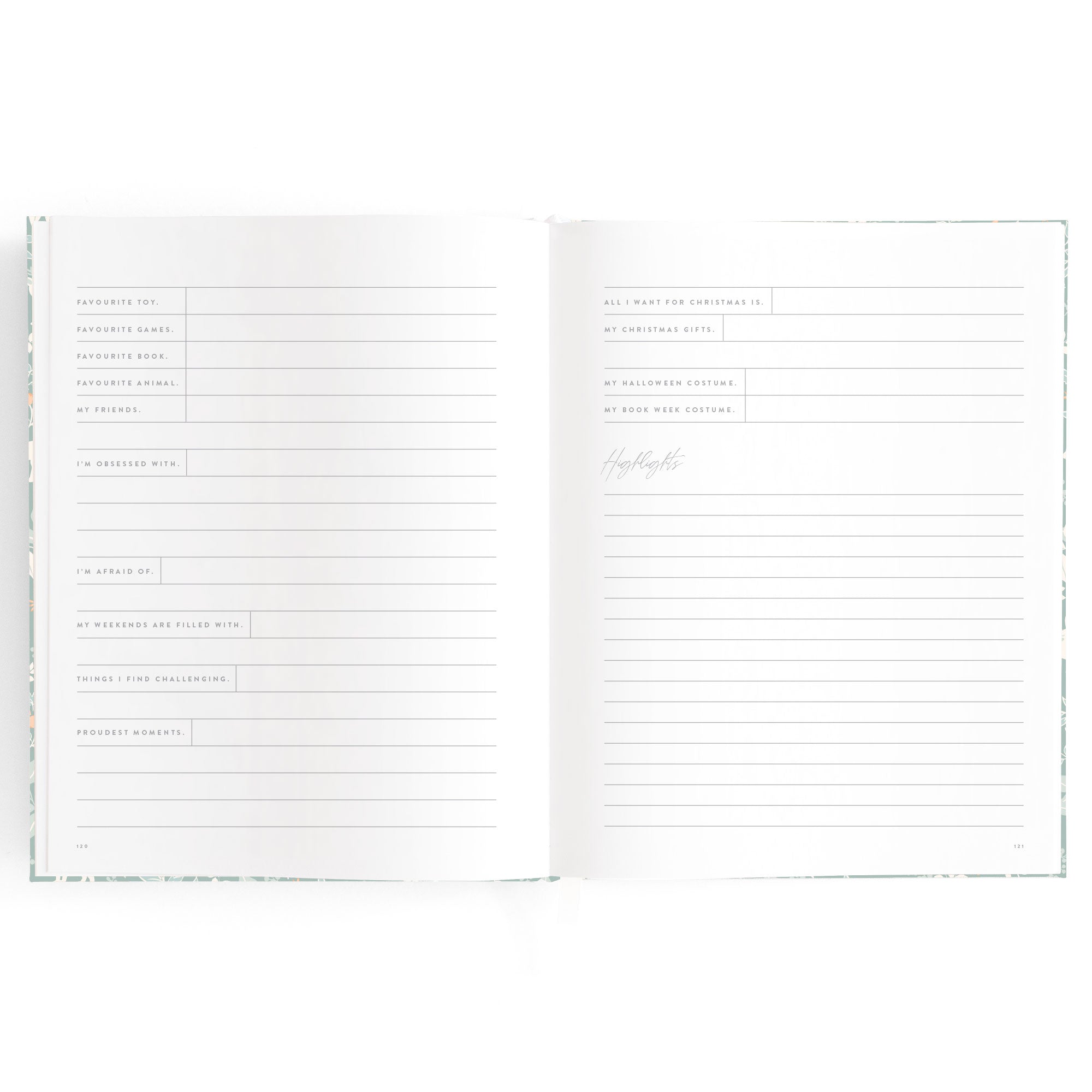 Baby Book Forest Friends Sage Boxed