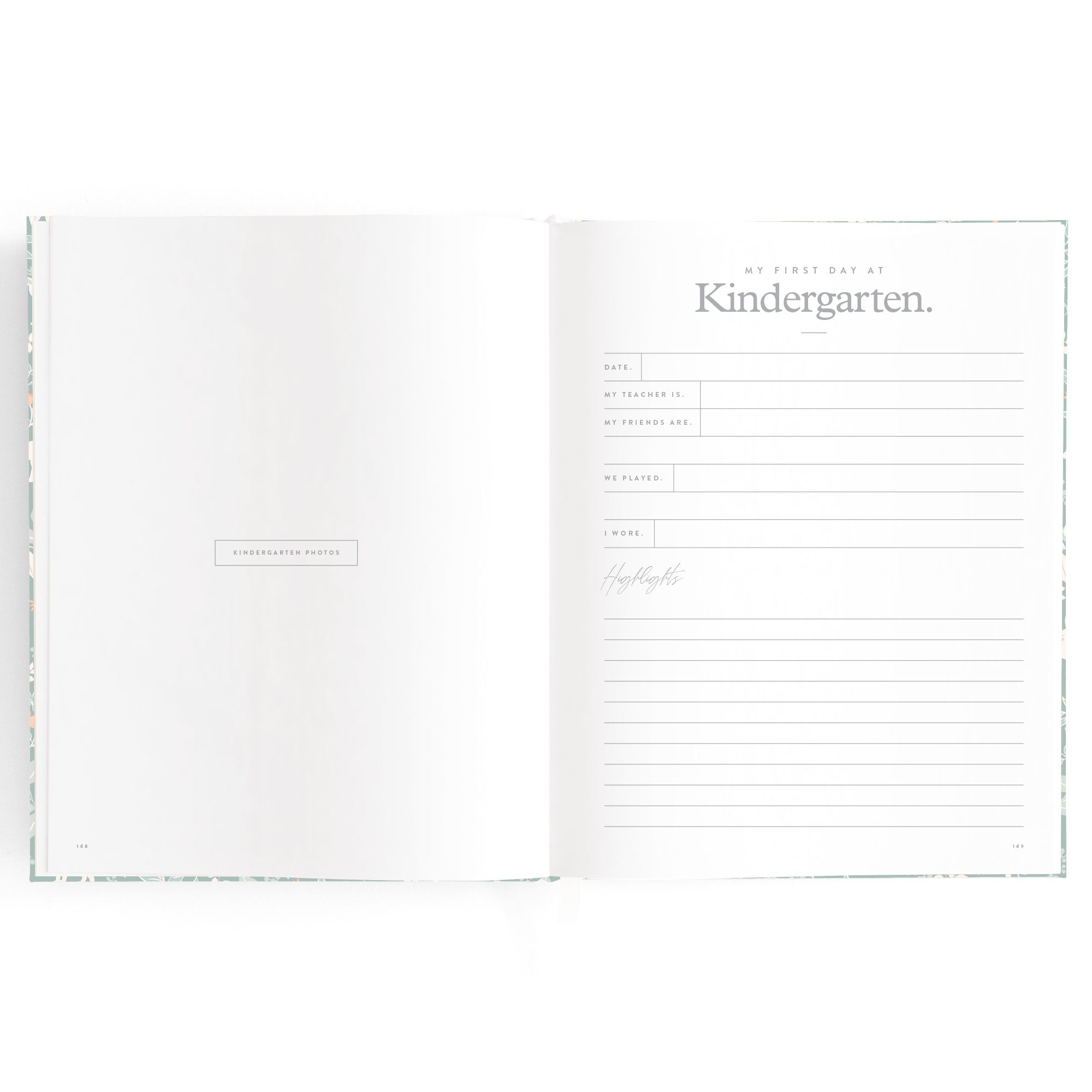 Baby Book Forest Friends Sage Boxed