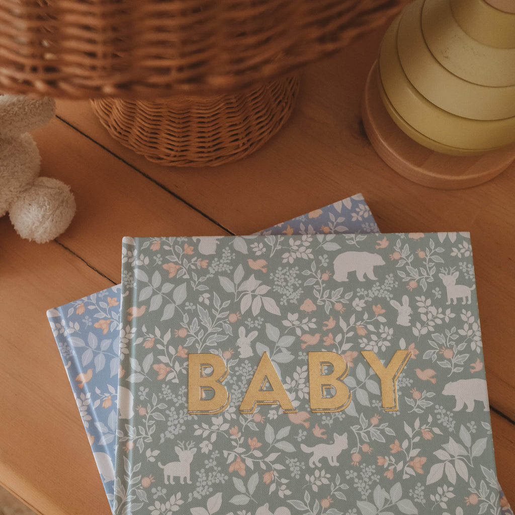 Baby Book Forest Friends Sage Boxed