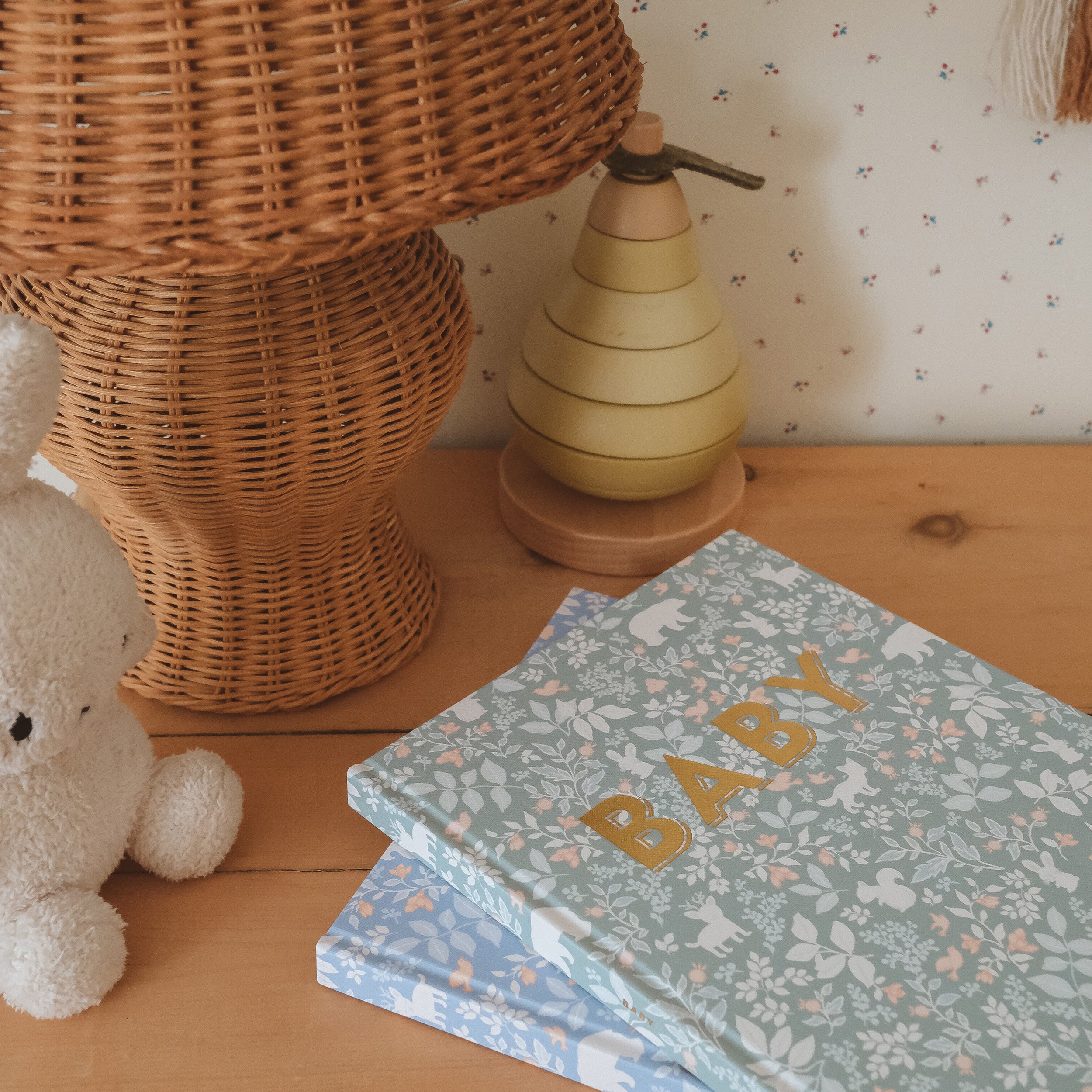 Baby Book Forest Friends Sage Boxed