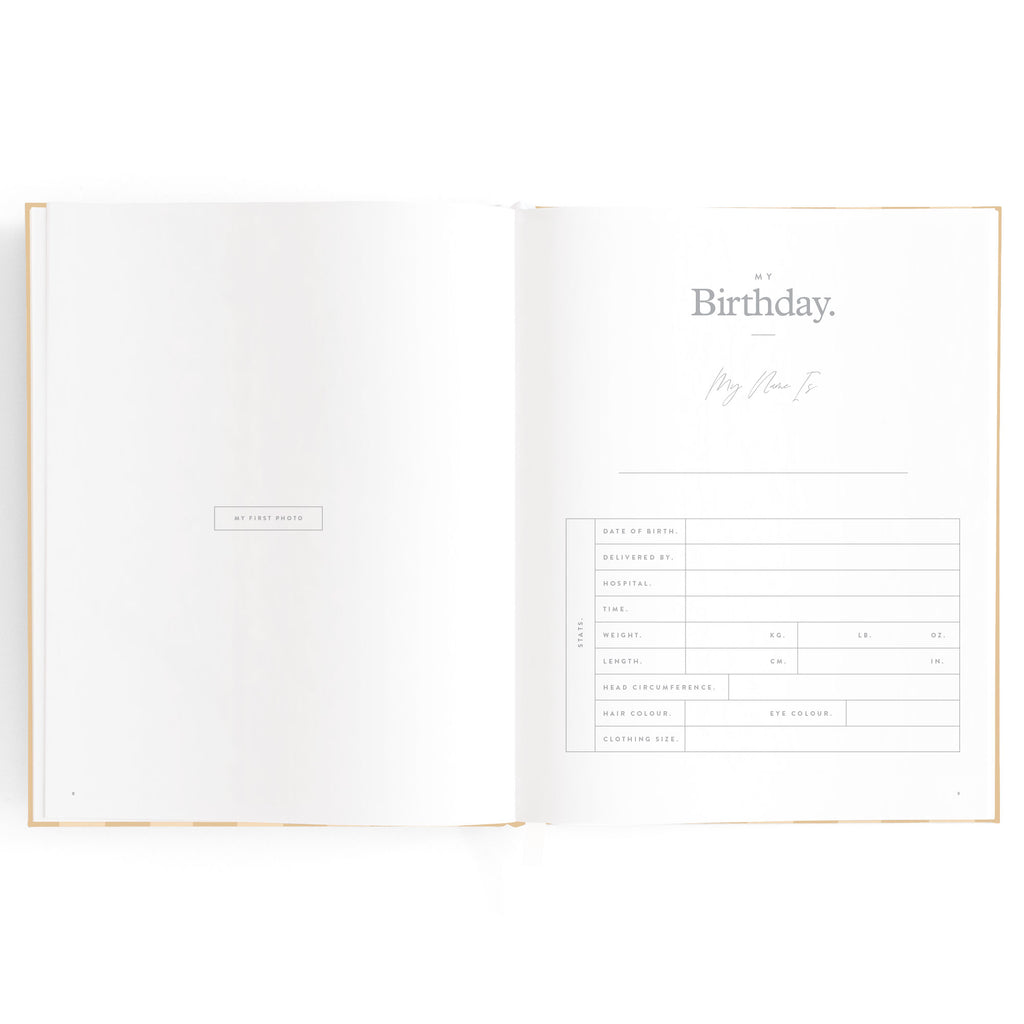 Baby Book Coffee Stripe - SECONDS