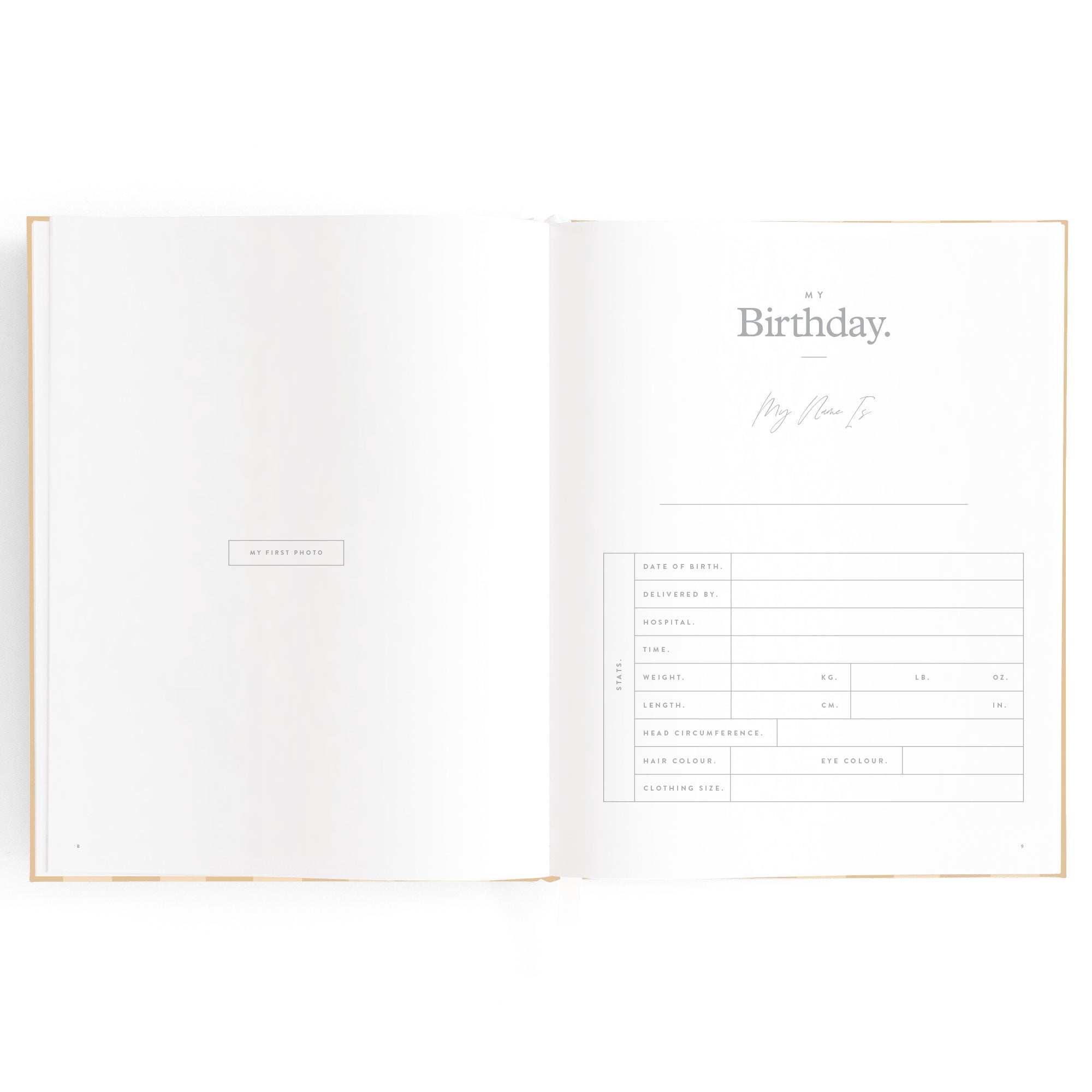 Baby Book Coffee Stripe - SECONDS