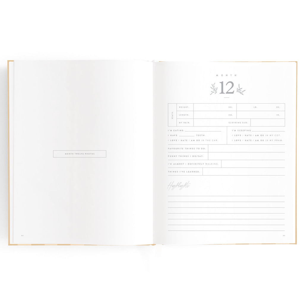 Baby Book Coffee Stripe - SECONDS