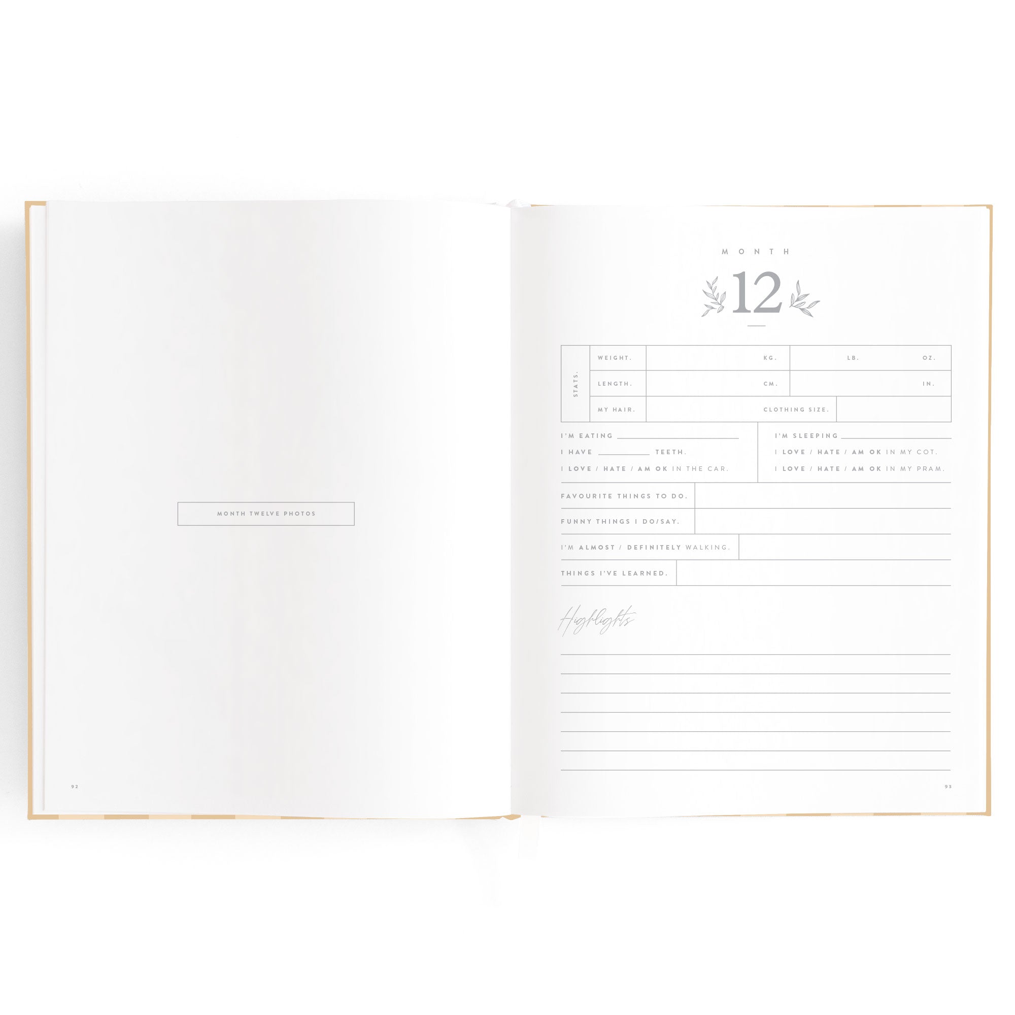 Baby Book Coffee Stripe - SECONDS