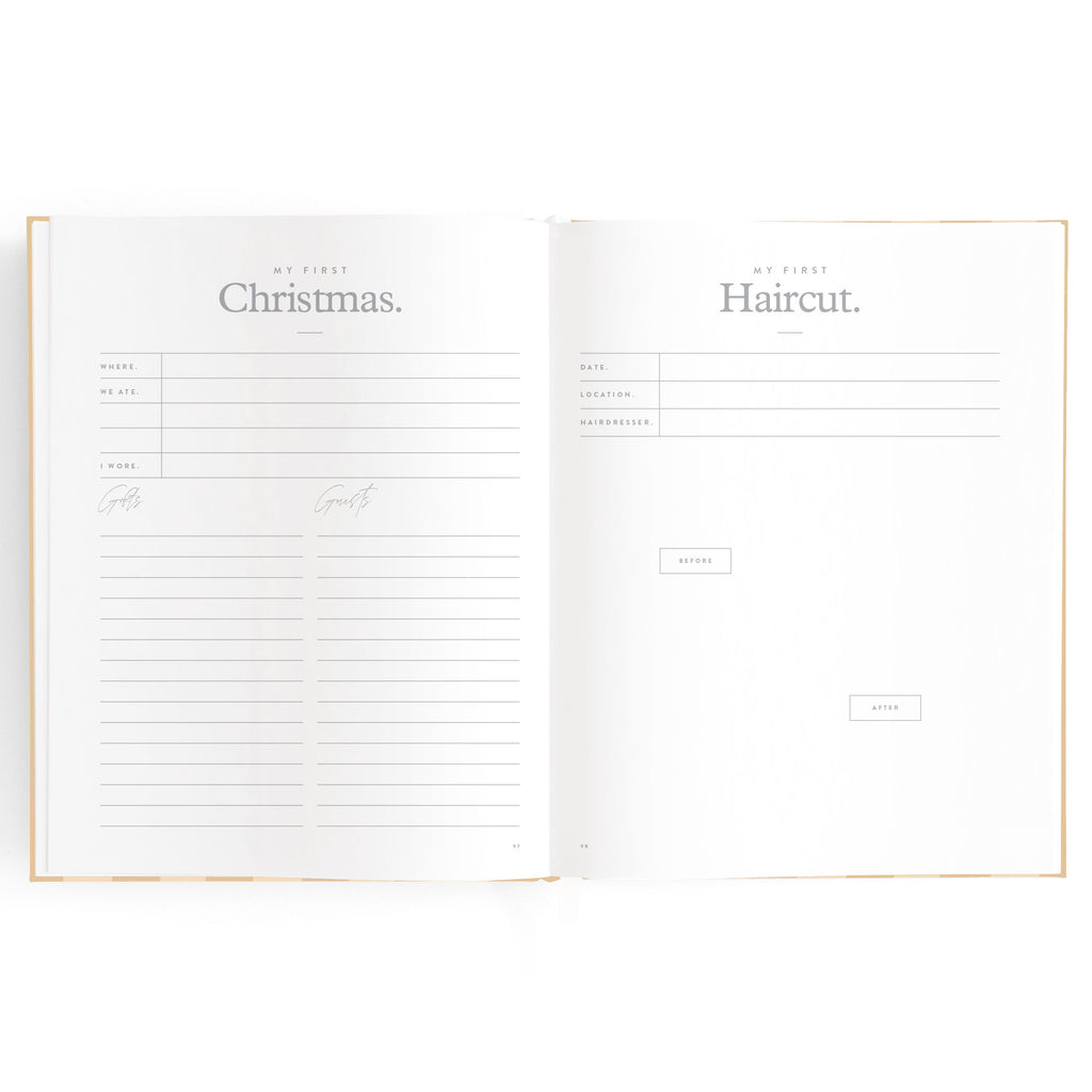 Baby Book Coffee Stripe - SECONDS