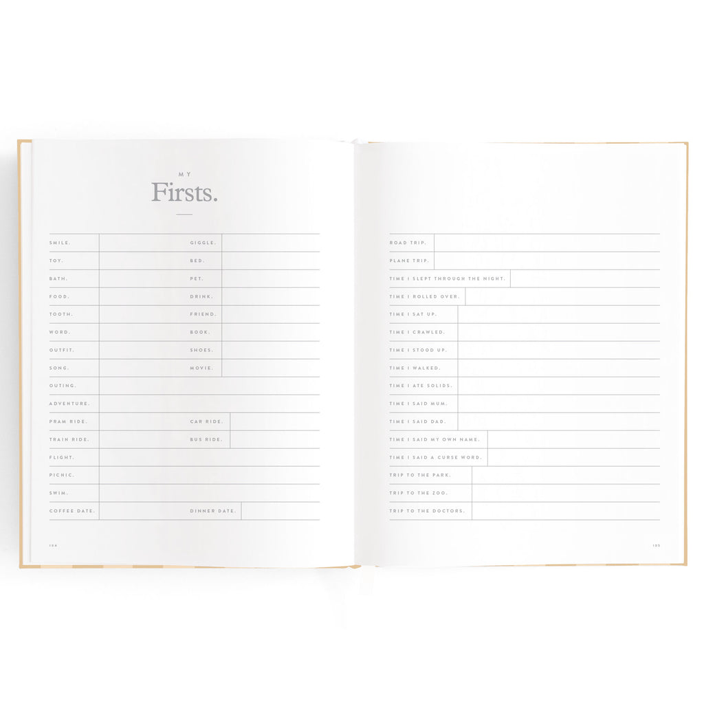 Baby Book Coffee Stripe - SECONDS