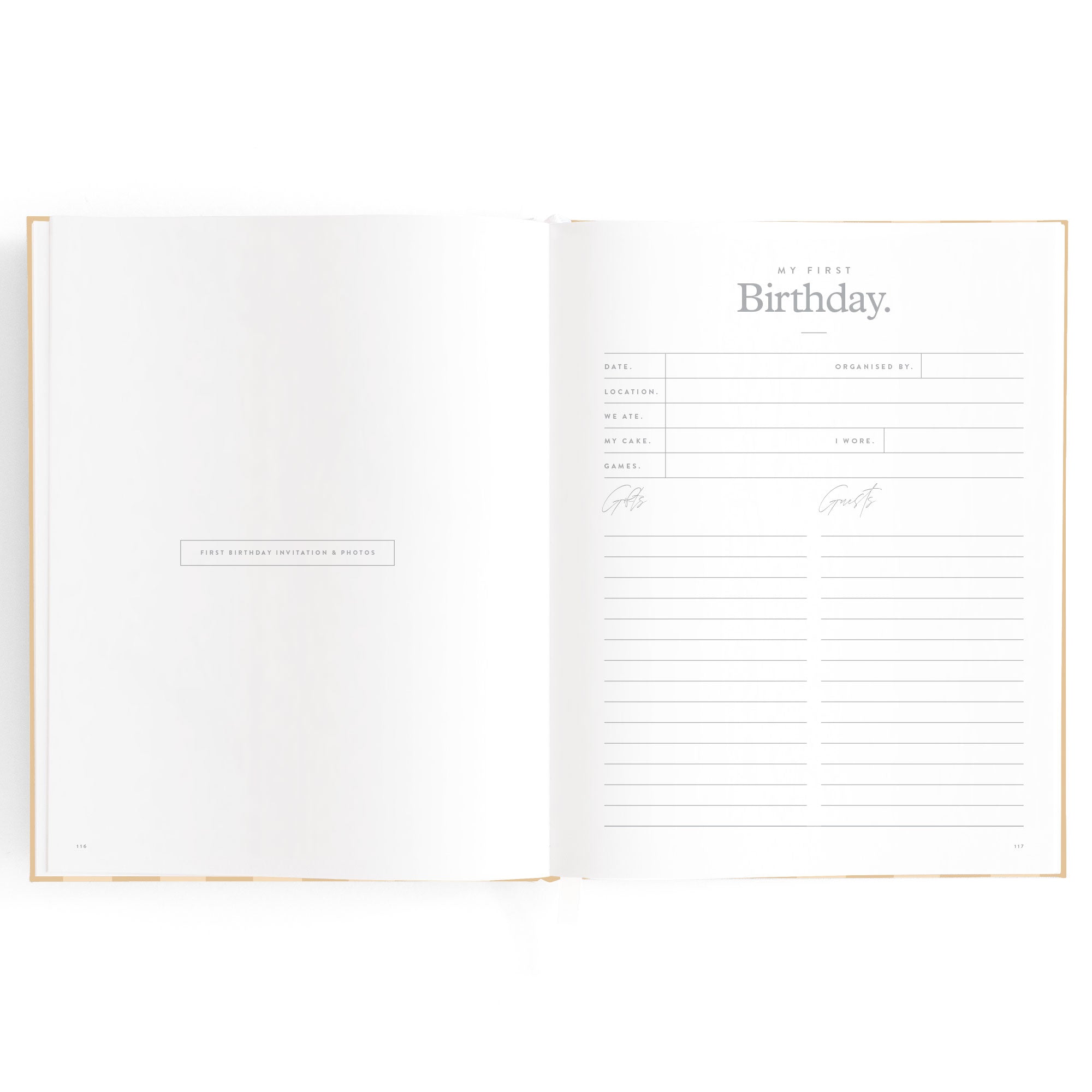 Baby Book Coffee Stripe - SECONDS