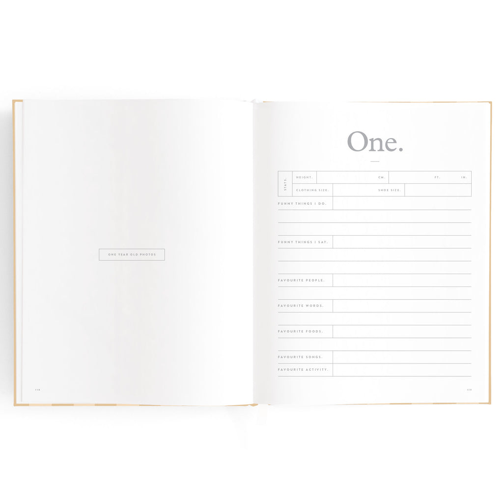 Baby Book Coffee Stripe - SECONDS