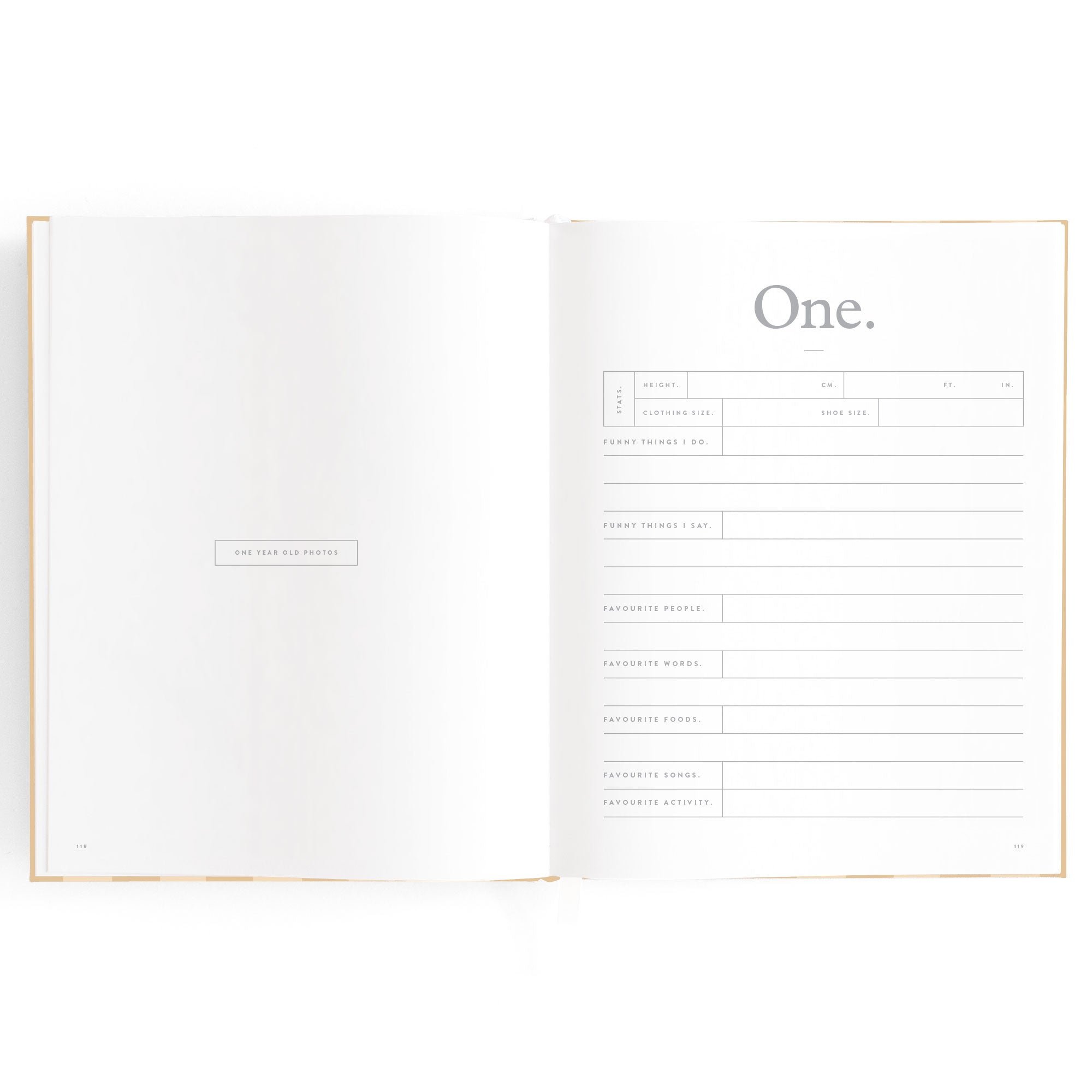 Baby Book Coffee Stripe - SECONDS