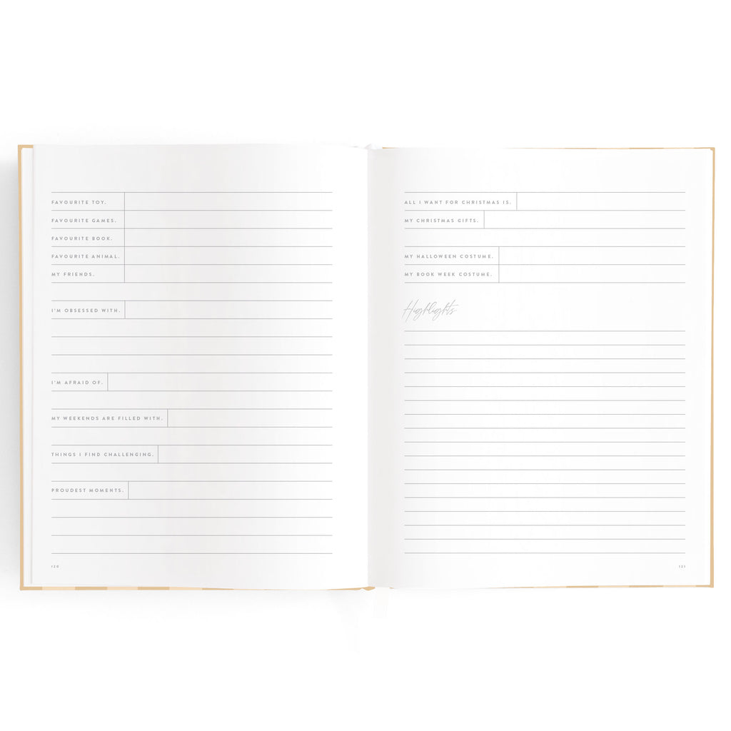 Baby Book Coffee Stripe - SECONDS