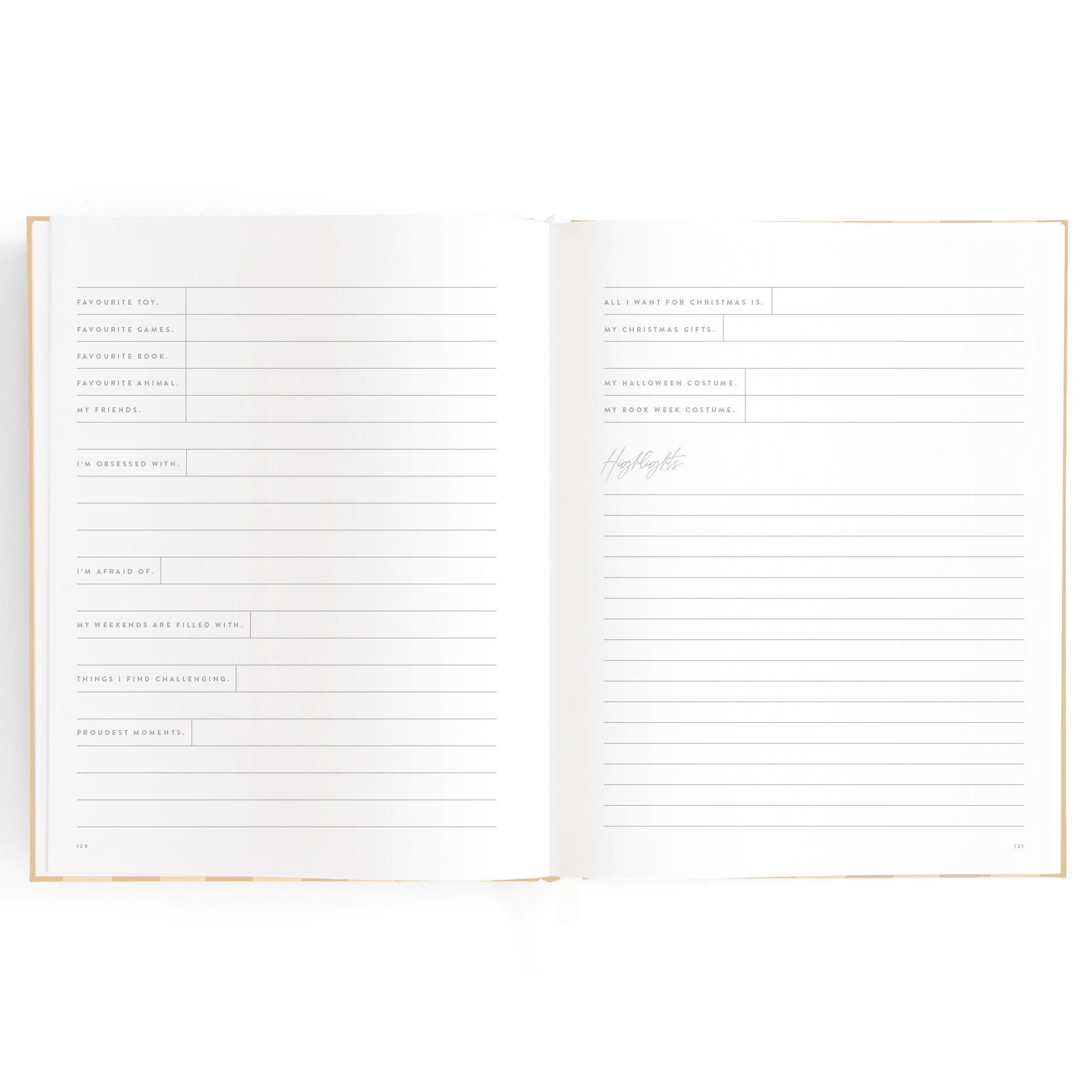 Baby Book Coffee Stripe - SECONDS