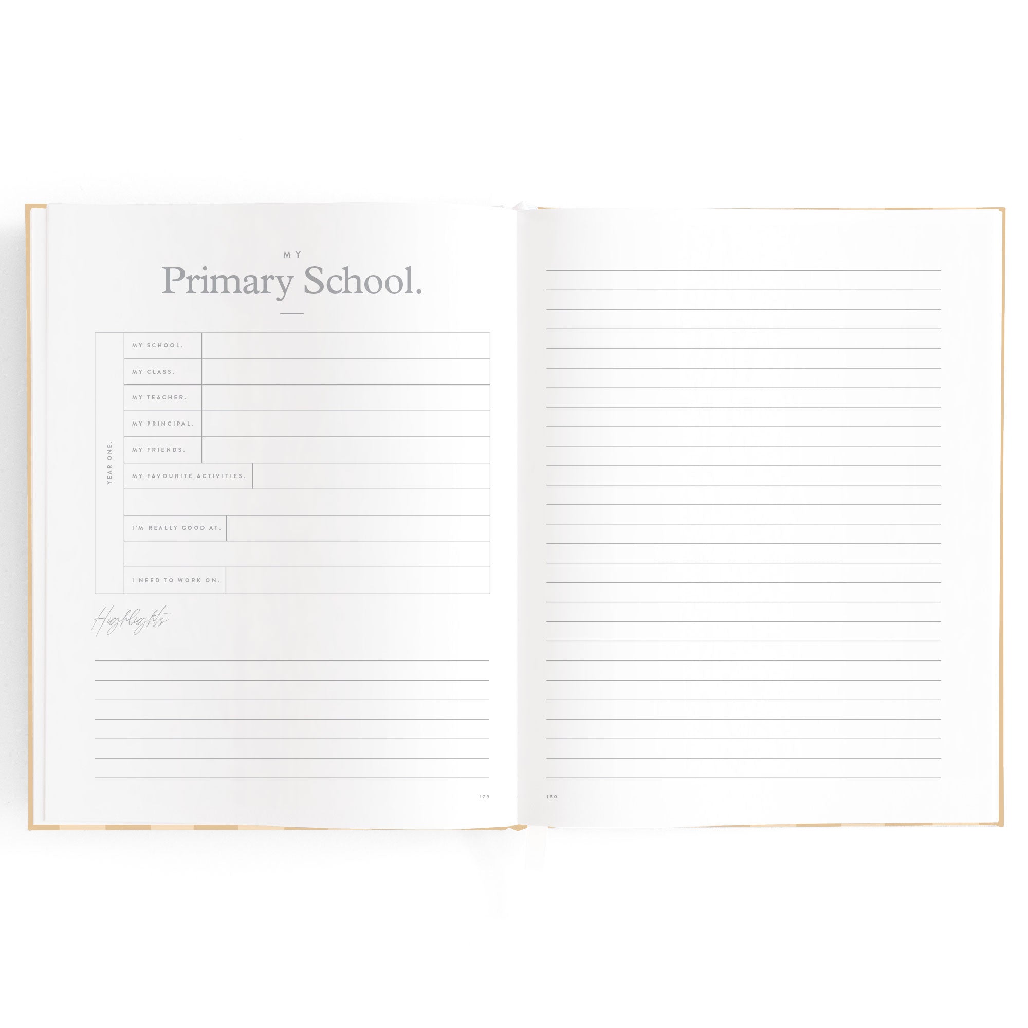 Baby Book Coffee Stripe - SECONDS