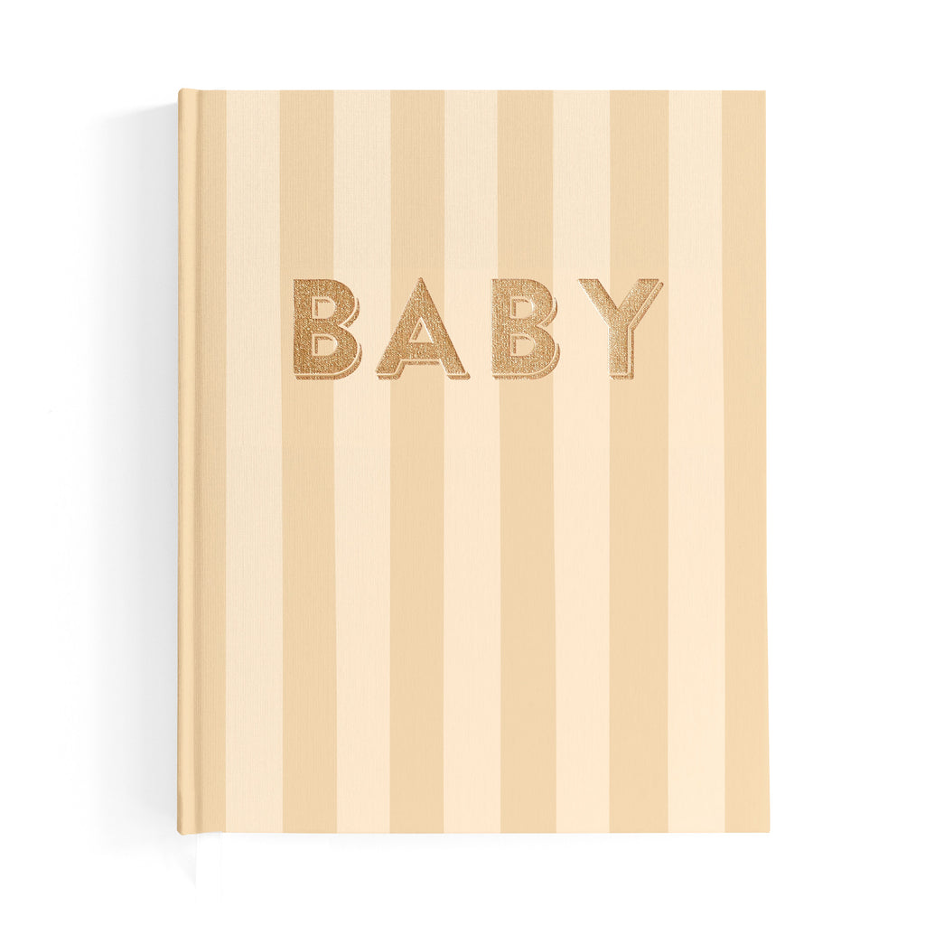 Baby Book Coffee Stripe - SECONDS