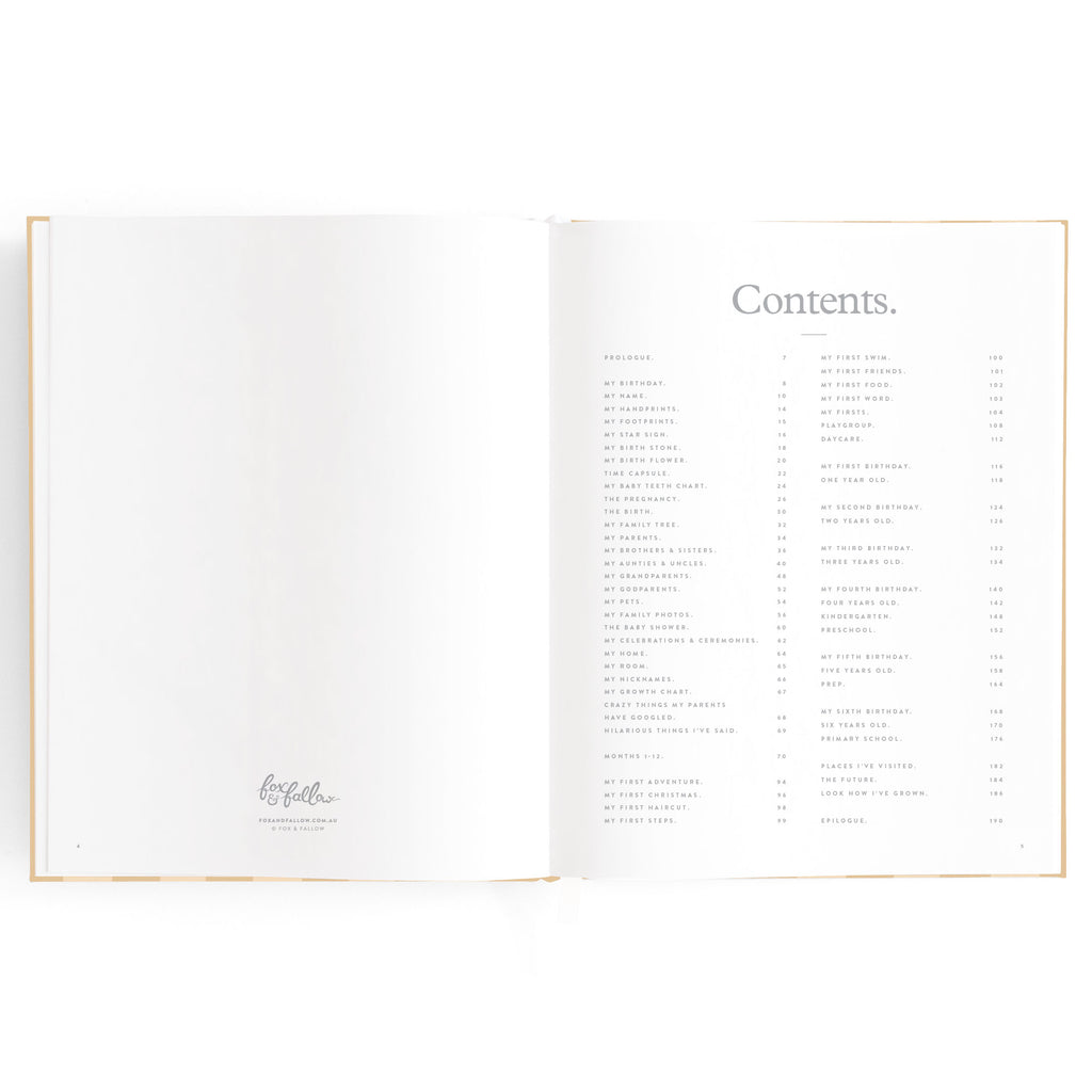 Baby Book Coffee Stripe - SECONDS