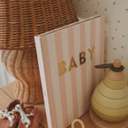 Baby Book Coffee Stripe - SECONDS