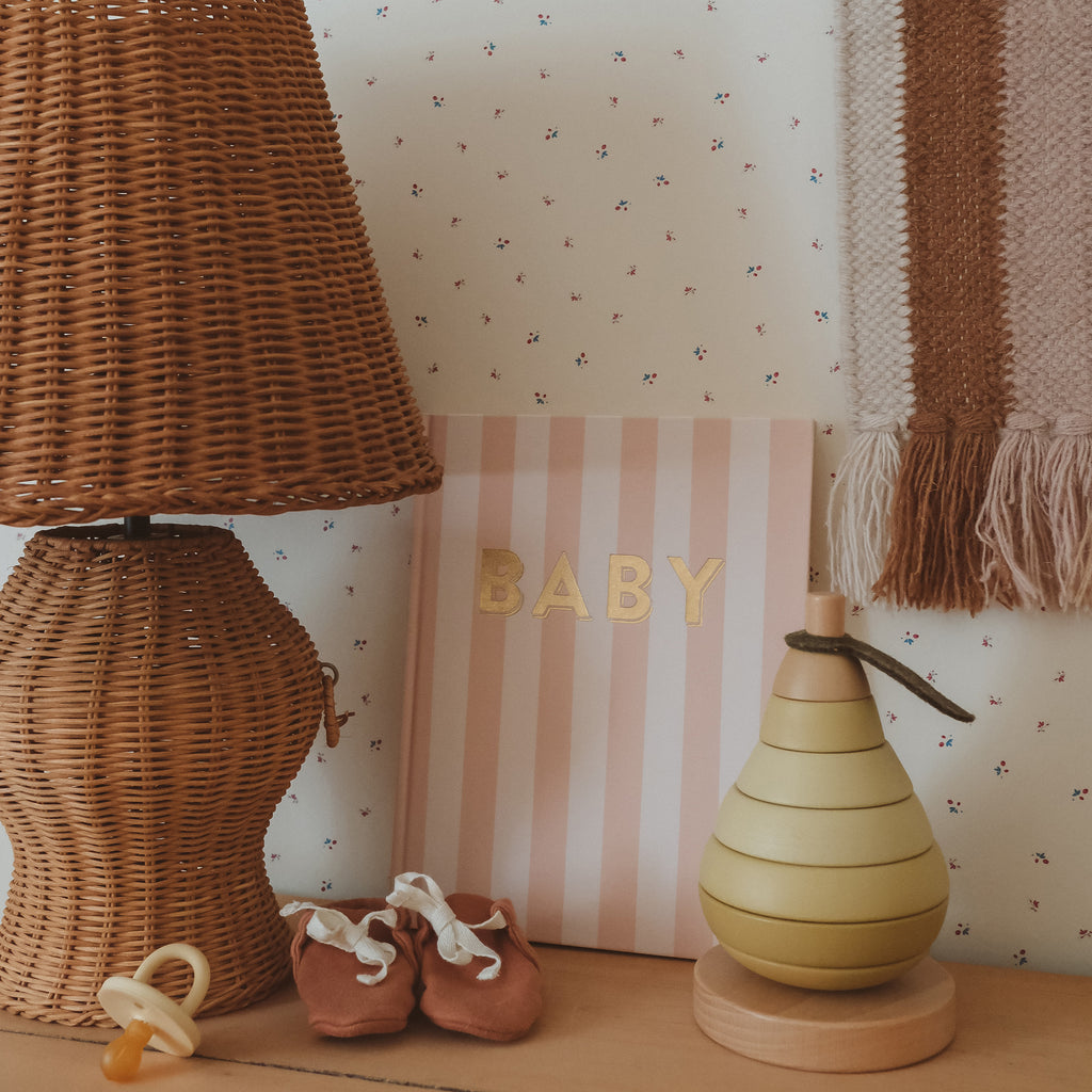 Baby Book Coffee Stripe - SECONDS