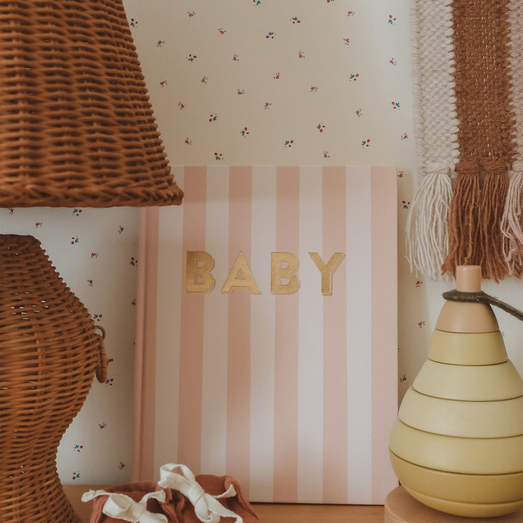 Baby Book Coffee Stripe - SECONDS