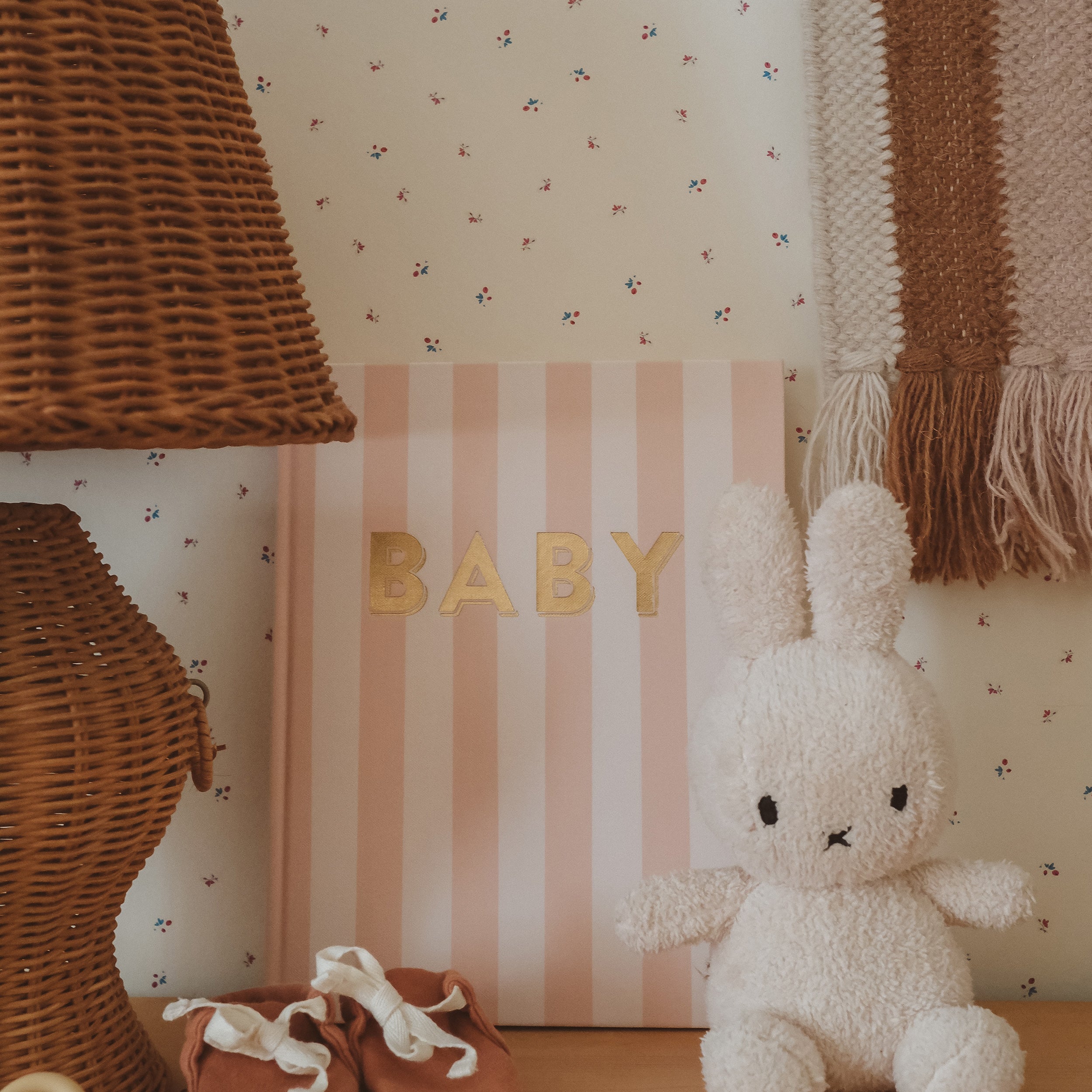Baby Book Coffee Stripe - SECONDS