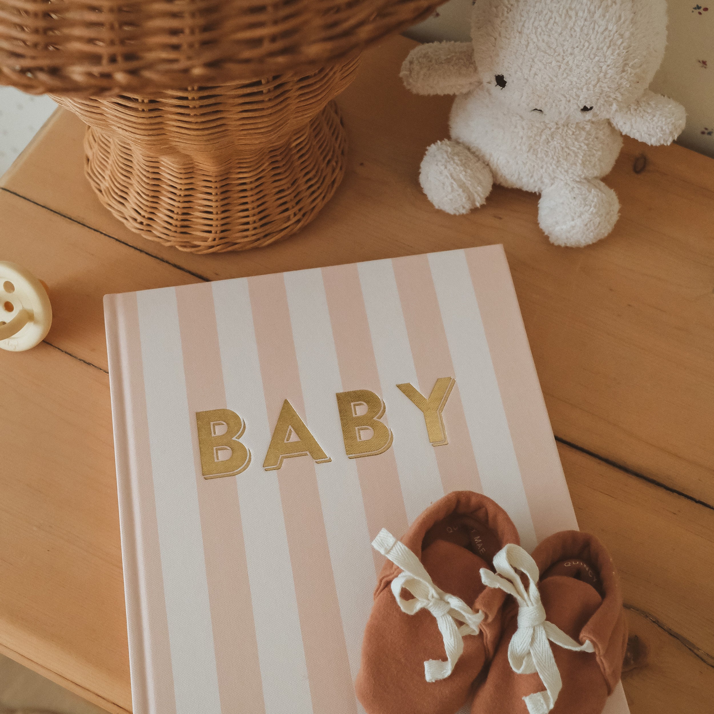 Baby Book Coffee Stripe - SECONDS