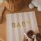 Baby Book Coffee Stripe - SECONDS