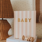Baby Book Coffee Stripe - SECONDS
