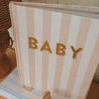 Baby Book Coffee Stripe - SECONDS