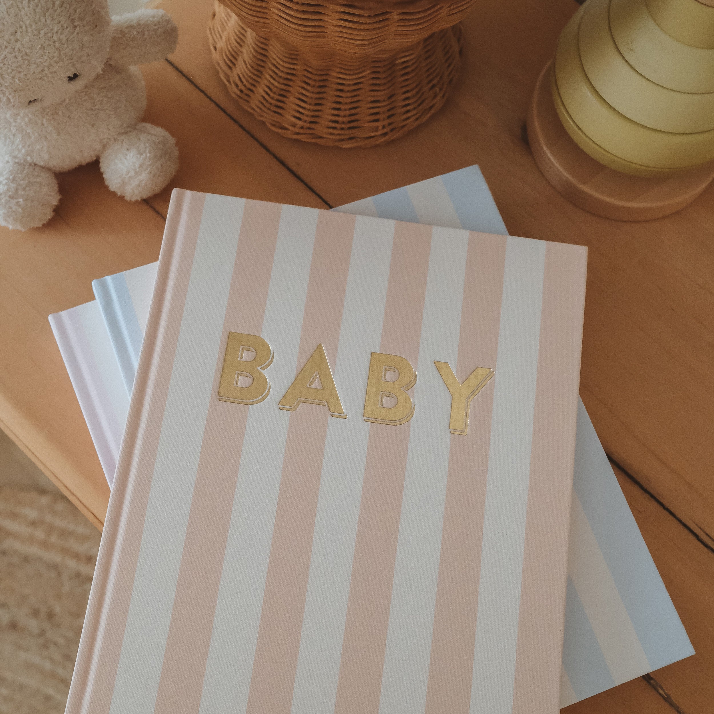 Baby Book Coffee Stripe - SECONDS