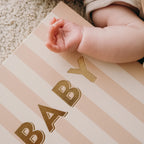 Baby Book Coffee Stripe - SECONDS