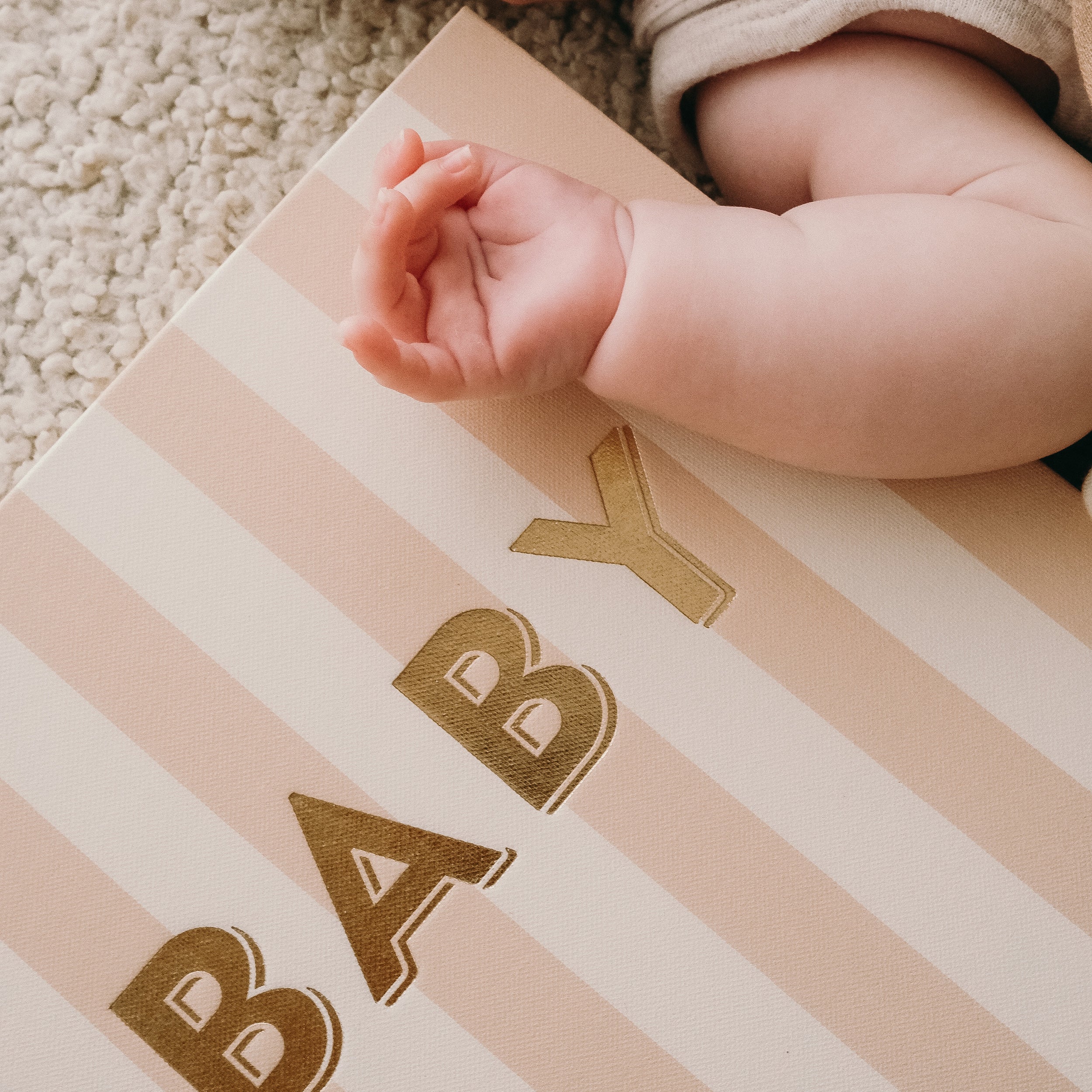 Baby Book Coffee Stripe - SECONDS