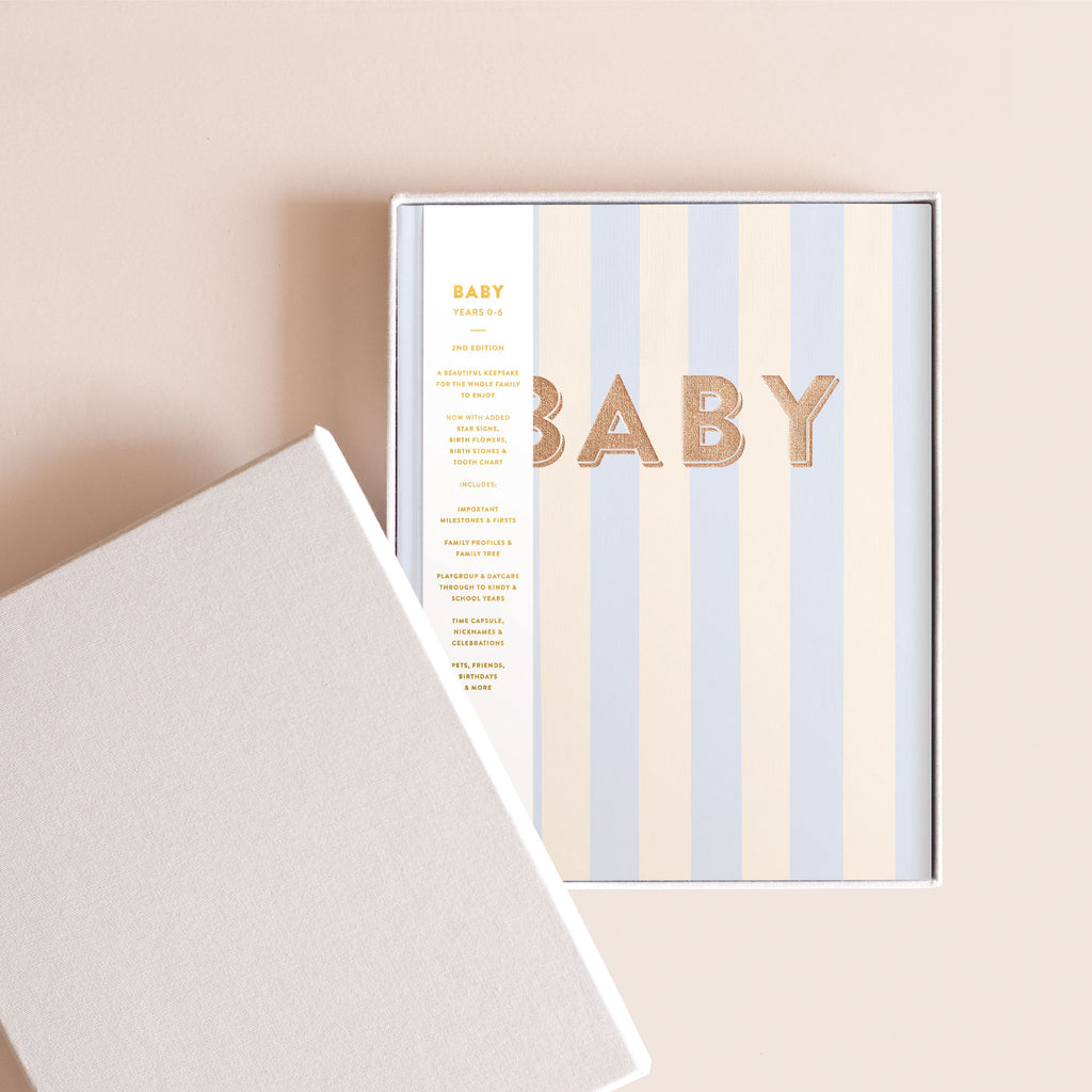 Baby Book Cloud Stripe Boxed - 3rd Edition - PRE-ORDER (MAY)