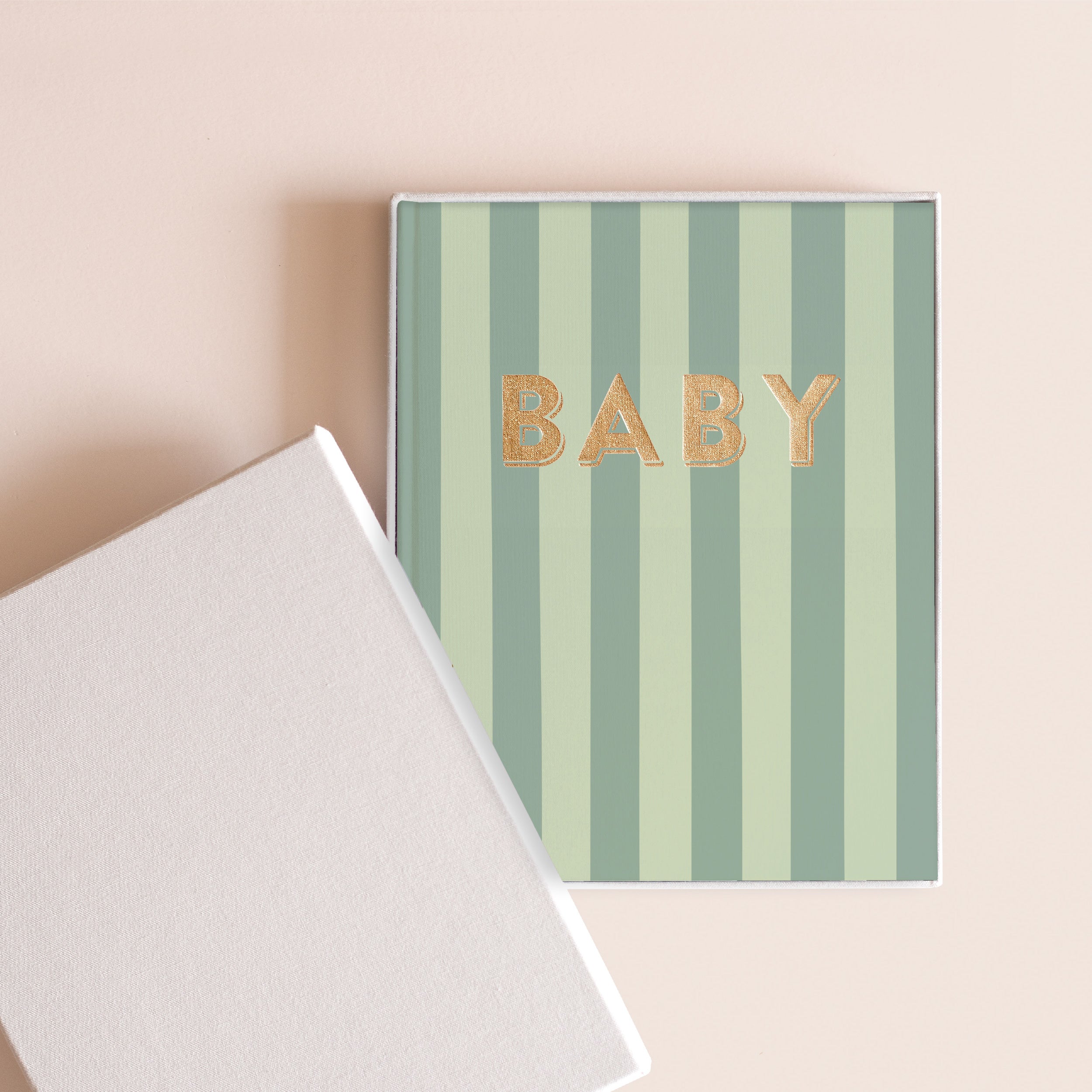 Baby Book Sage Stripe Boxed - 3rd Edition