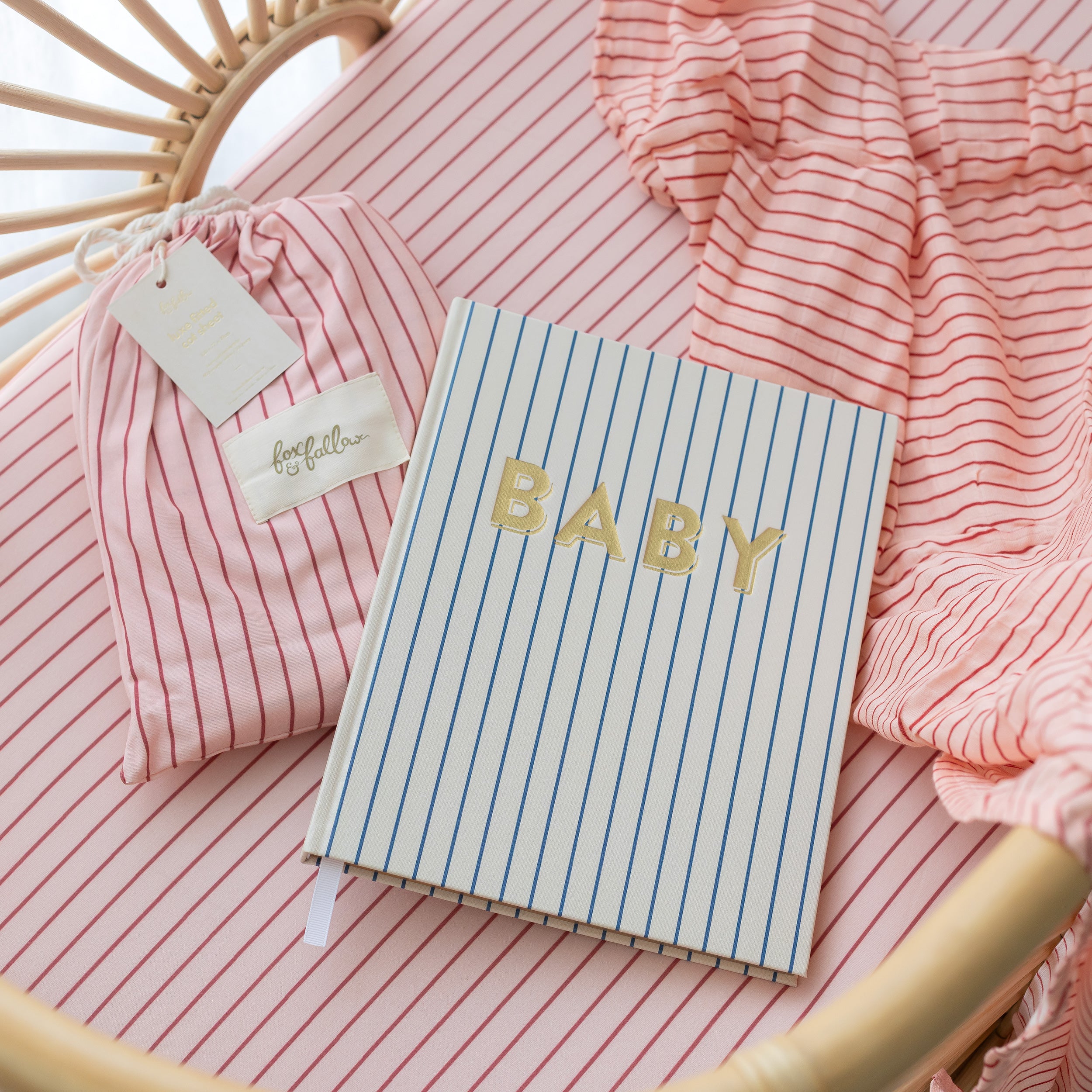 Strawberry Stripe Muslin Wrap Swaddle