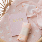 Pink Doves Organic Fitted Bassinet Sheet/Change Pad Cover