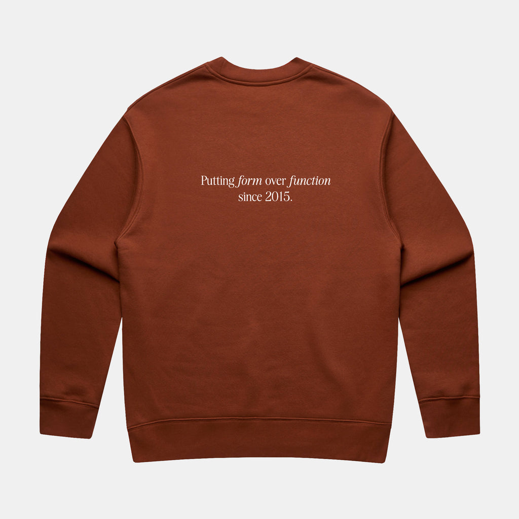 F&F Aesthetic Club 'Form Over Function' Crew - Rust - Unisex