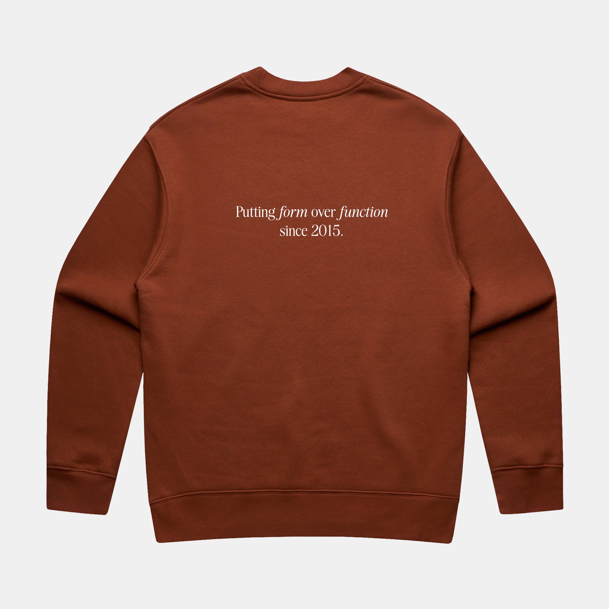 F&F Aesthetic Club 'Form Over Function' Crew - Rust - Unisex