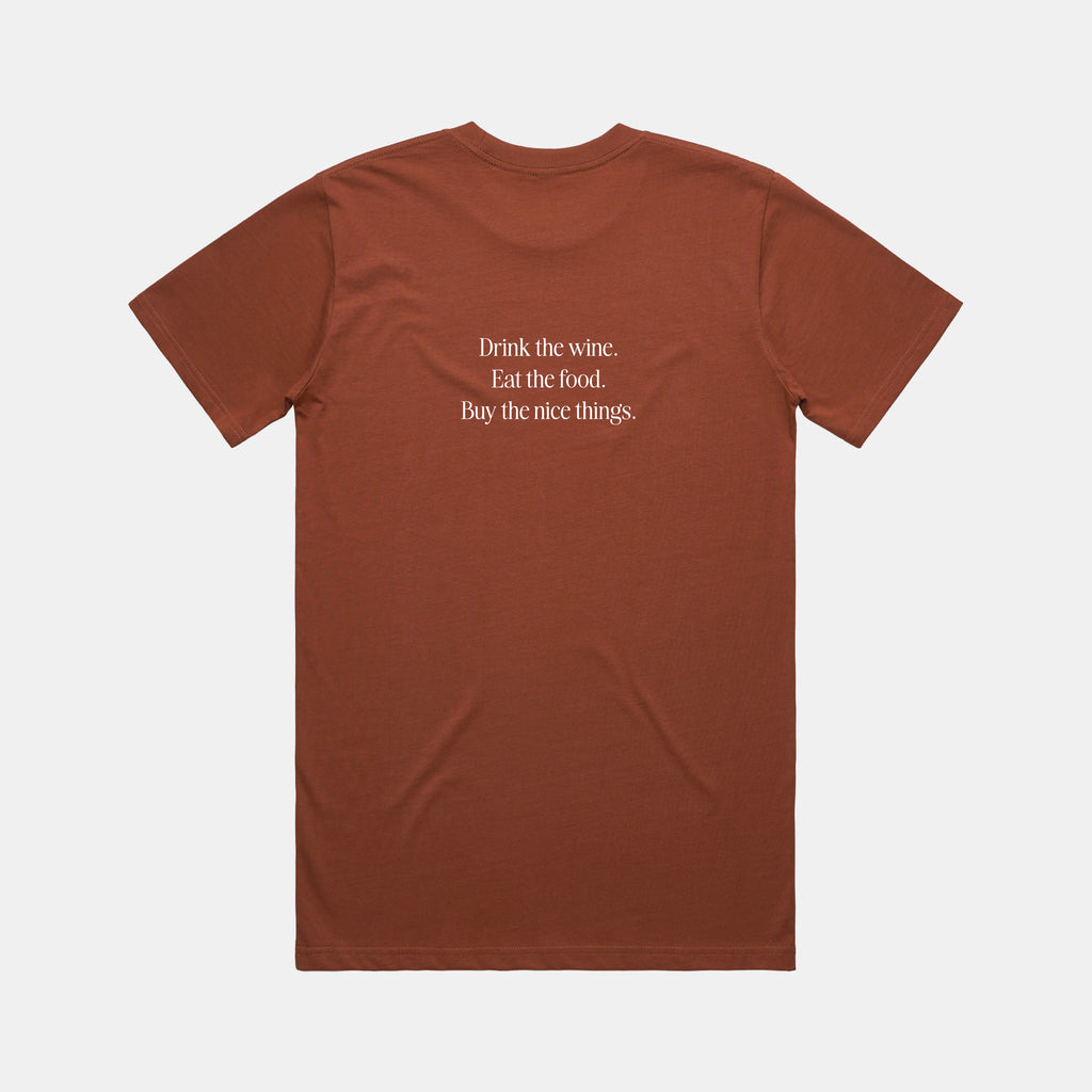 F&F Aesthetic Club 'Nice Things' Tee - Rust - Unisex