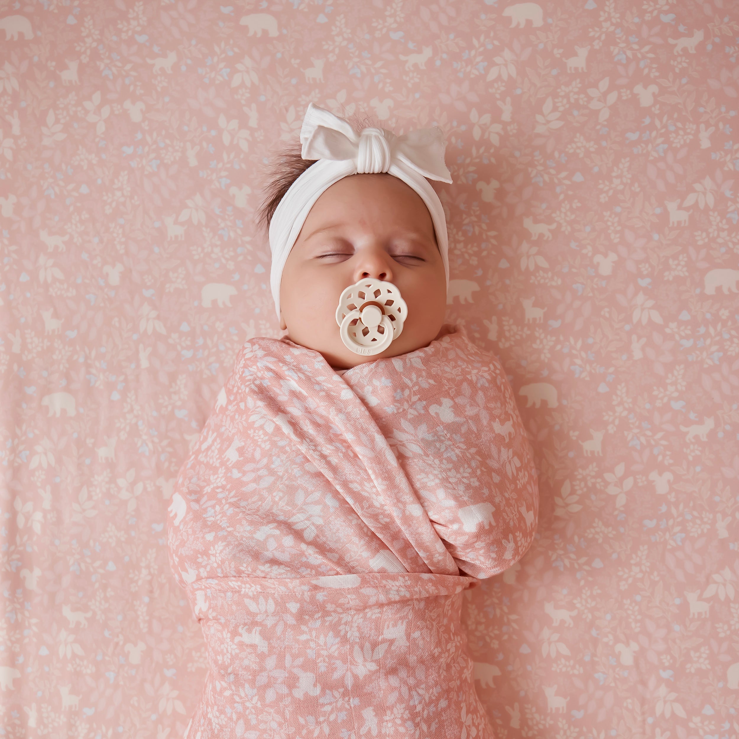 Forest Friends Peony Organic Bassinet Sheet/Change Pad Cover