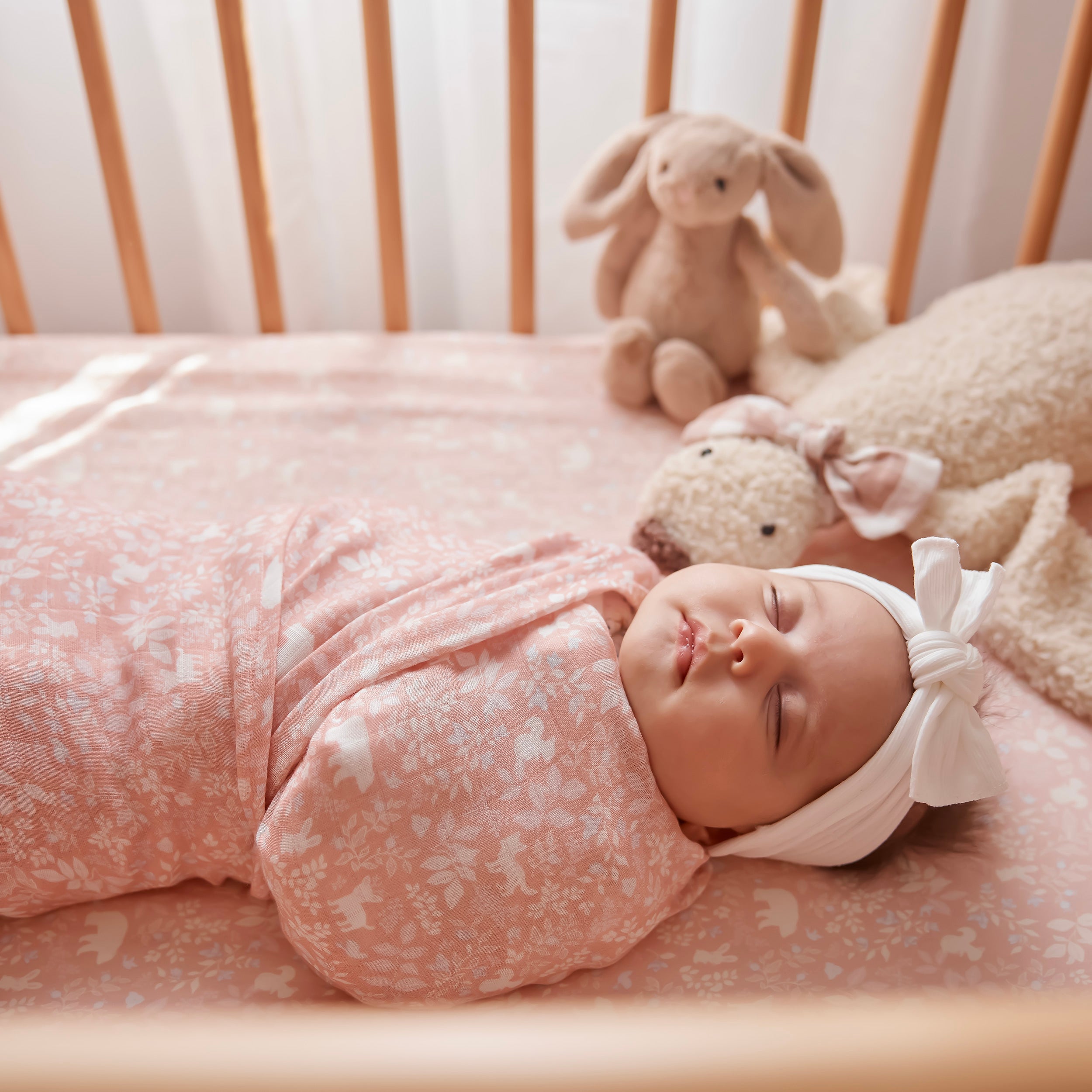 Forest Friends Peony Organic Cot Sheet