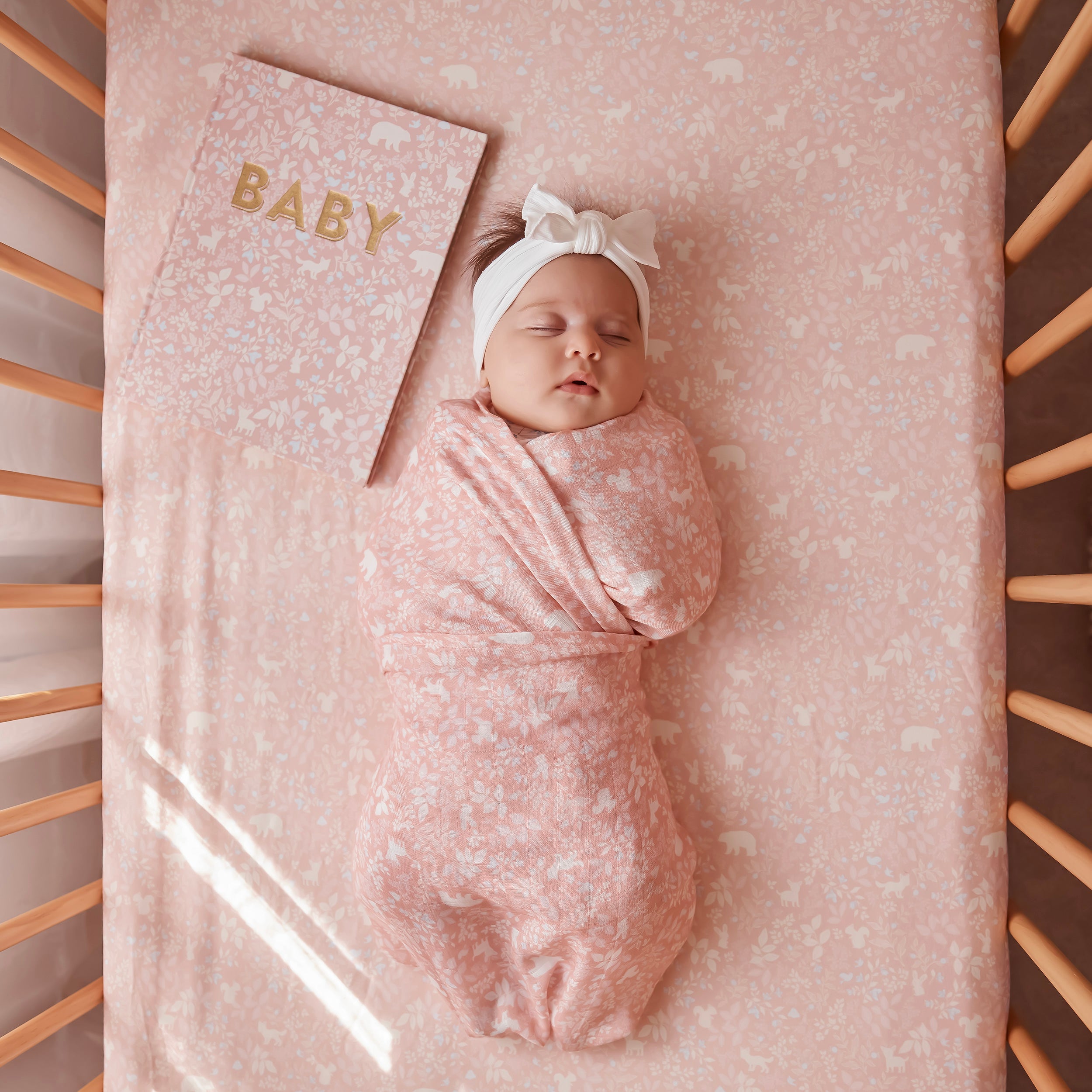 Forest Friends Peony Organic Cot Sheet