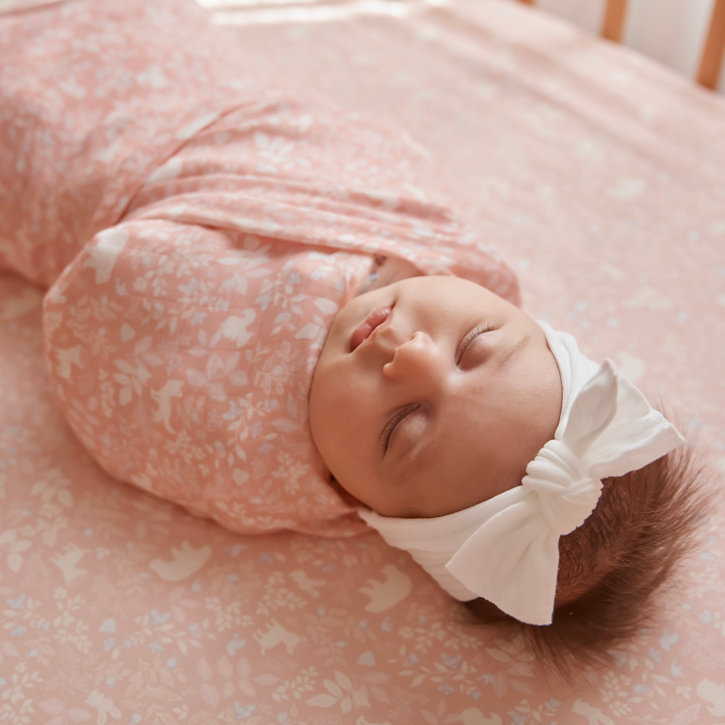 Forest Friends Peony Muslin Wrap Swaddle