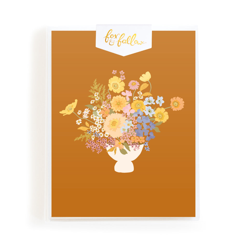 Spring Bouquet Rust Greeting Card Boxed Set