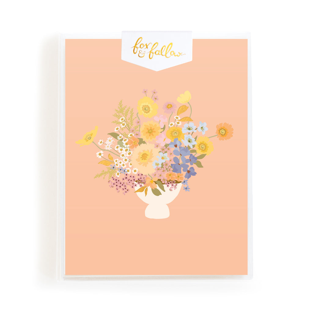 Spring Bouquet Peach Greeting Card Boxed Set