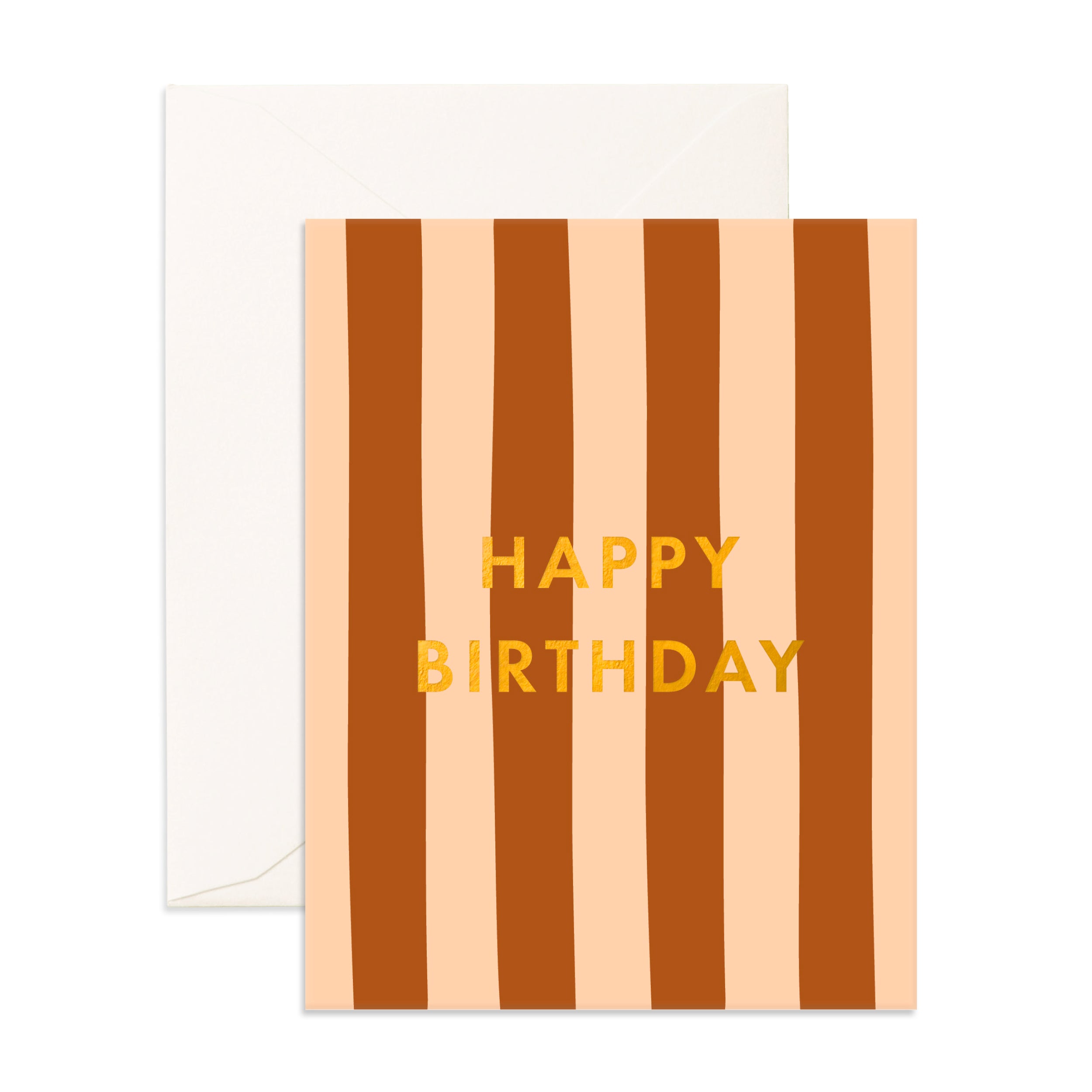 Birthday Rust Stripe Greeting Card - PRE-ORDER (ARRIVING FEB 2026)