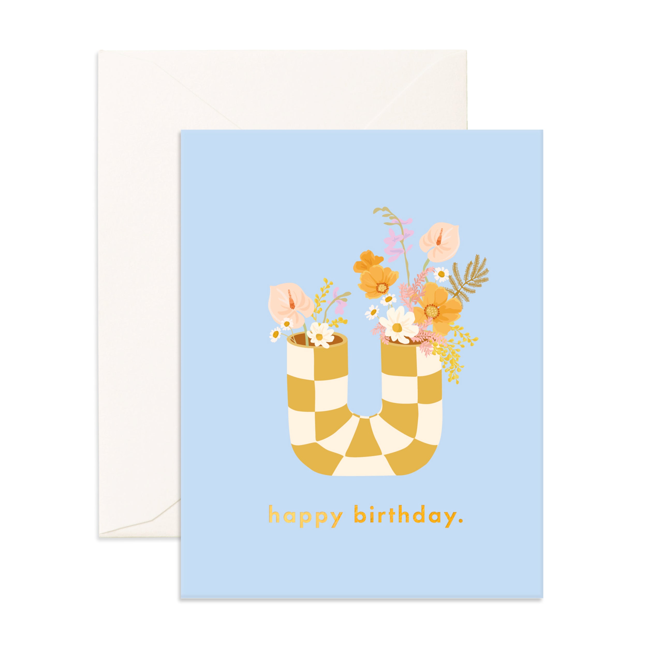 Birthday Pipe Vase Greeting Card