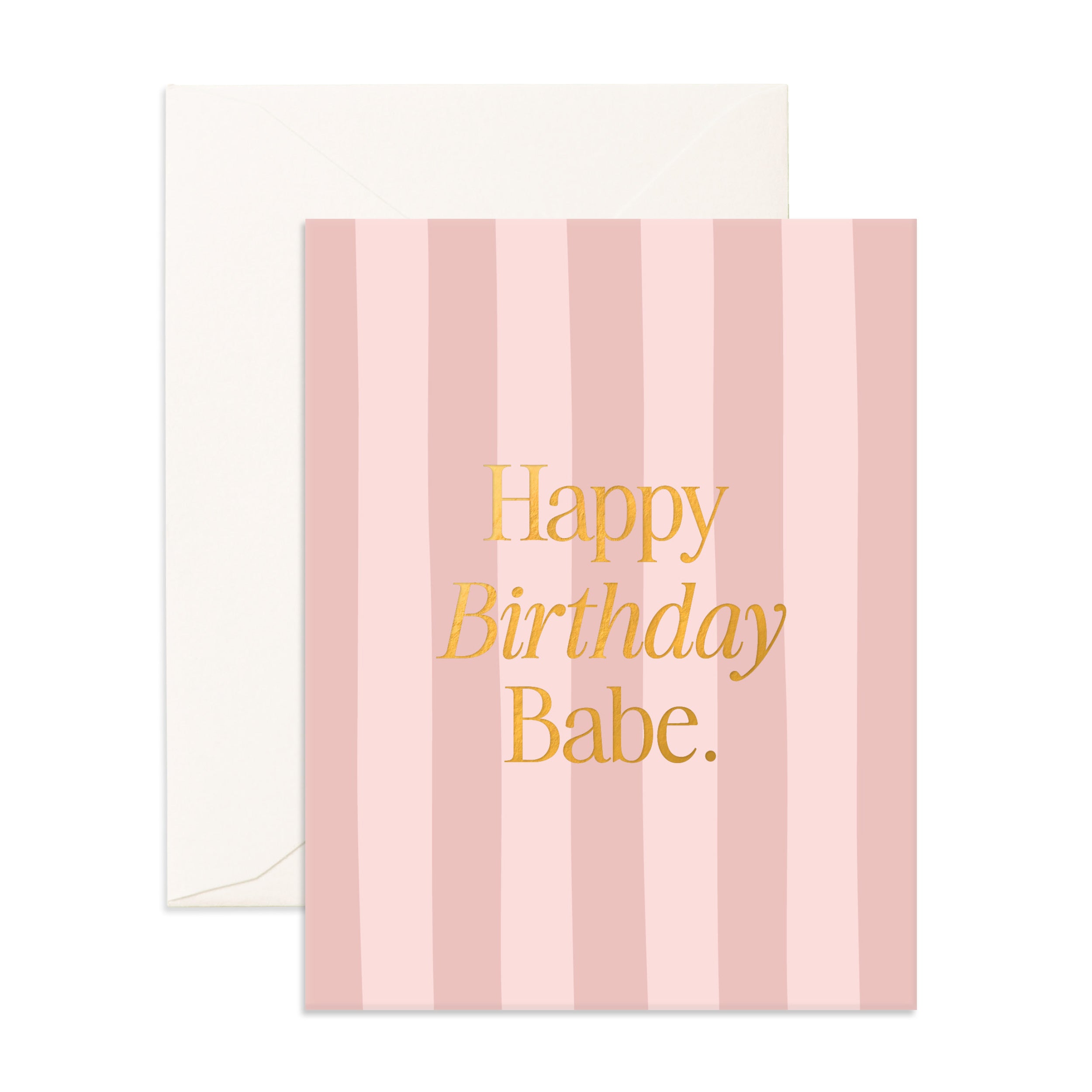Birthday Babe Rose Stripe Greeting Card
