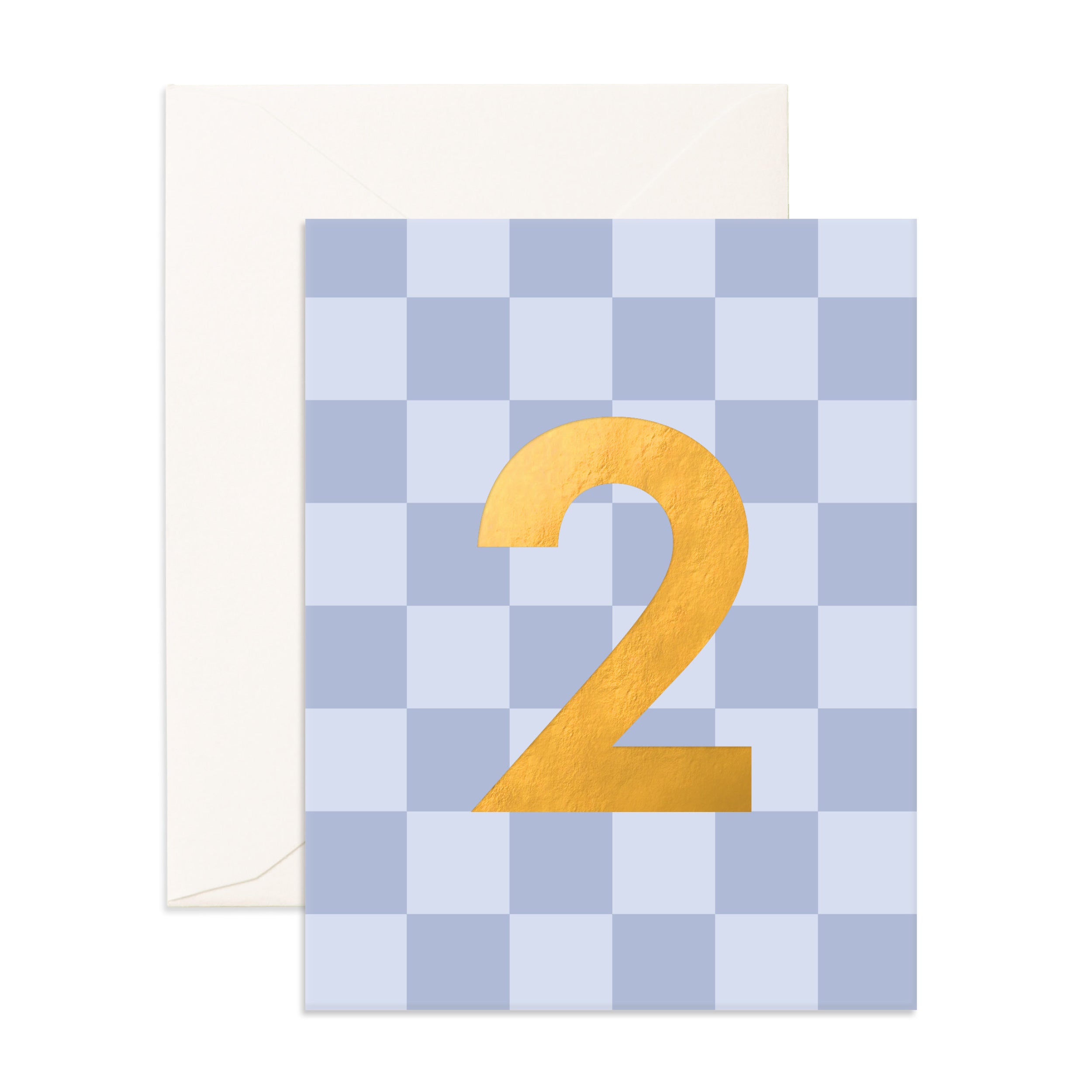 No. 2 Denim Check Greeting Card