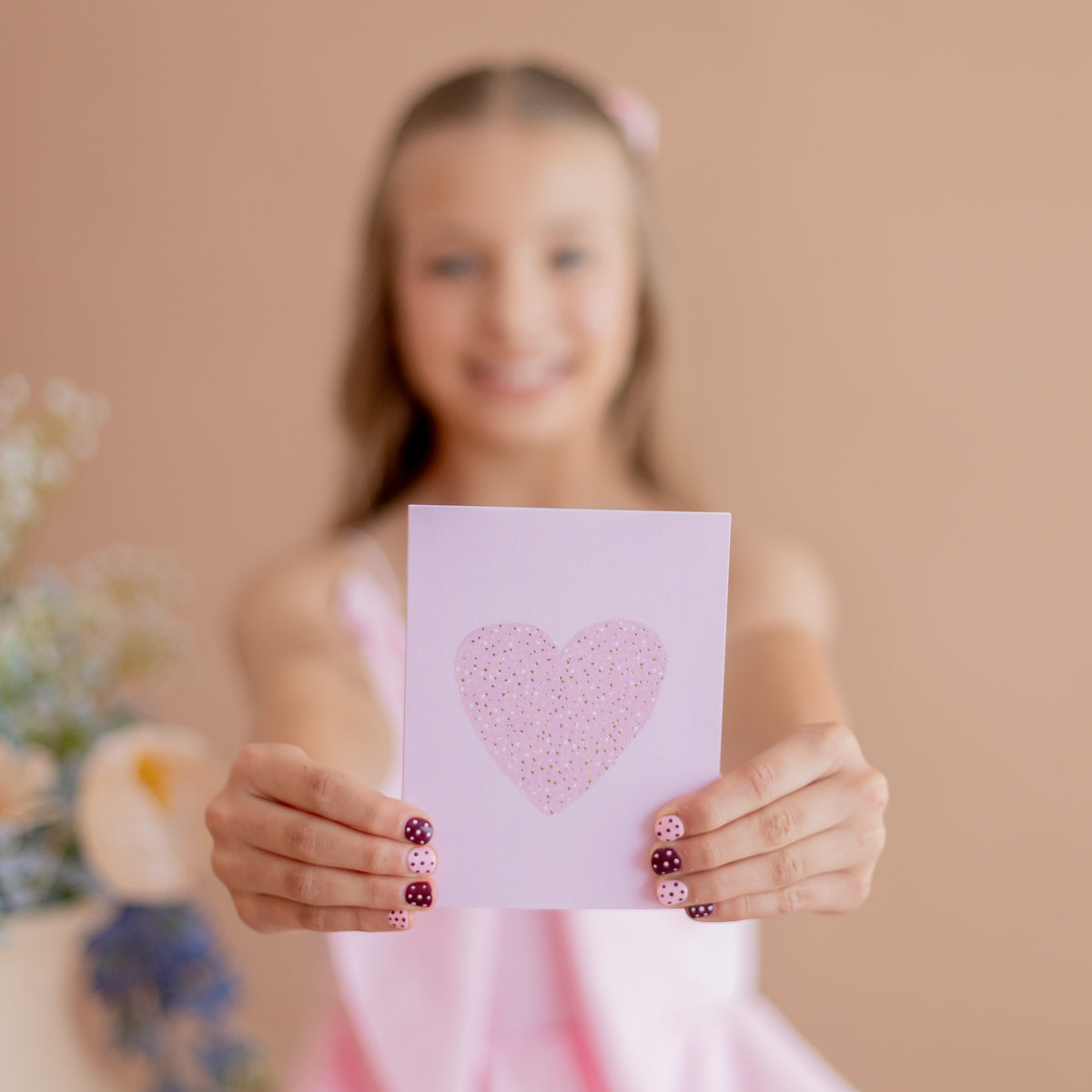 Sprinkle Heart Pink Greeting Card