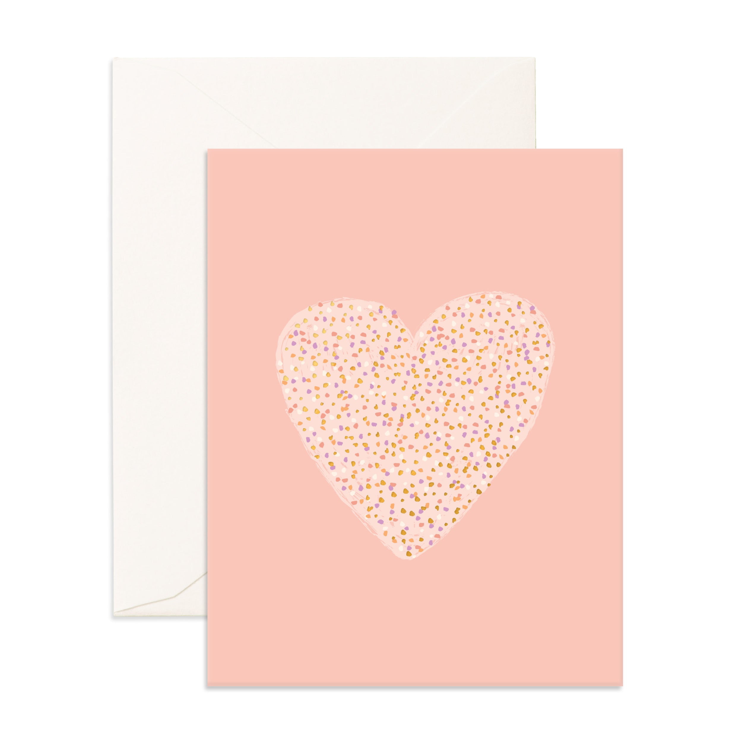 Sprinkle Heart Peach Greeting Card - PRE-ORDER (ARRIVING FEB 2026)