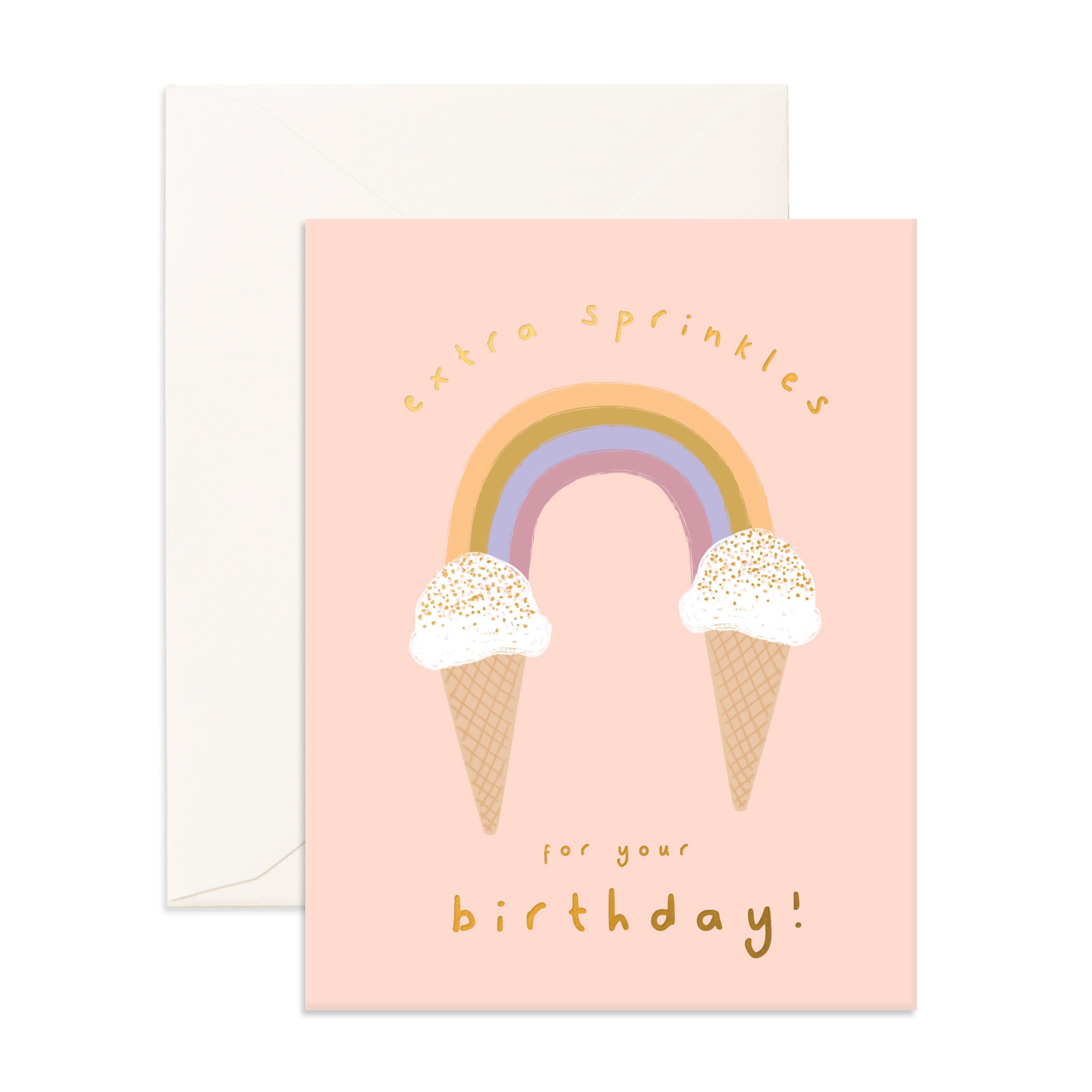 Extra Sprinkles Rainbow Cone Greeting Card